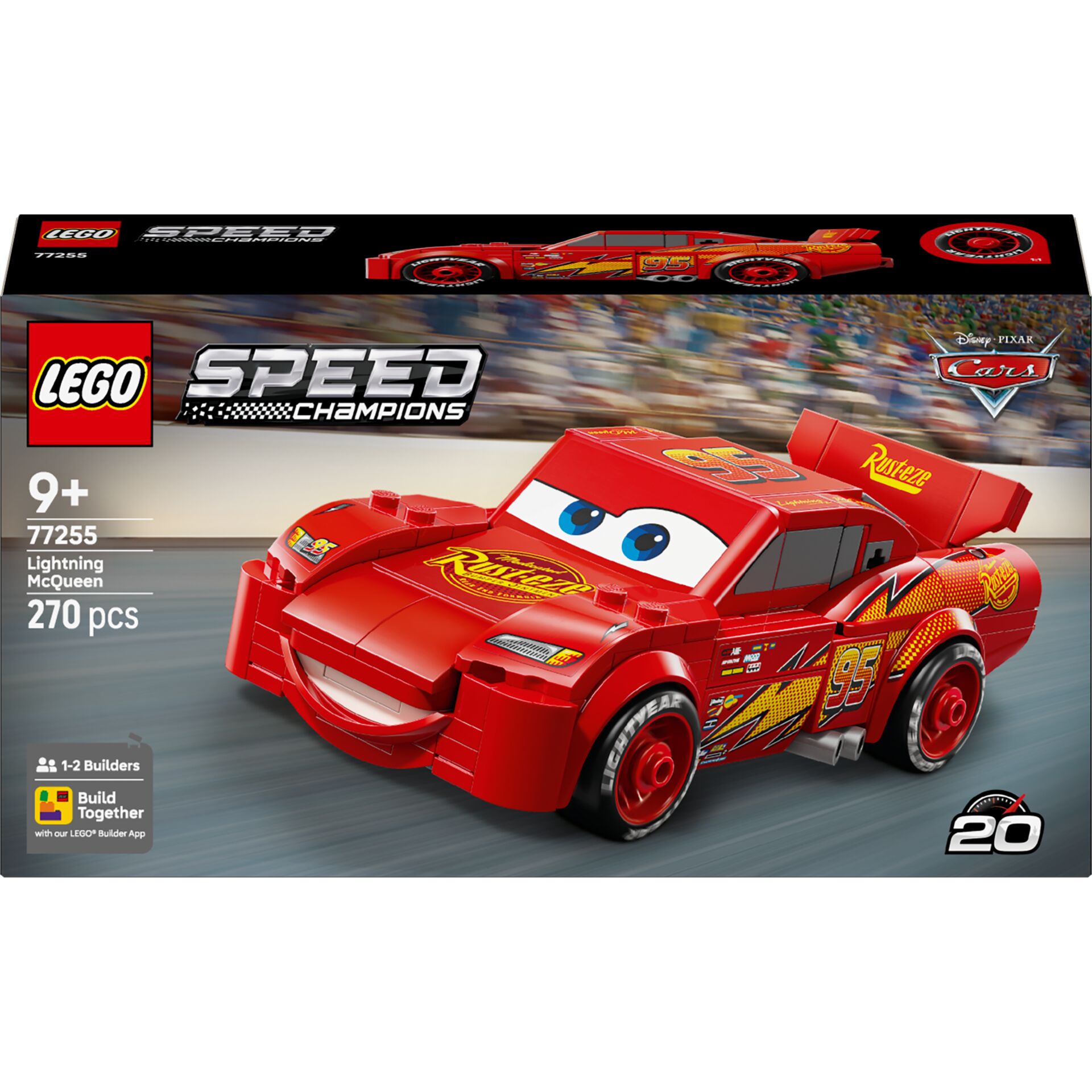 Speed Champions, Lightning McQueen, Rotes Auto, Lego-Set, 270 Teile