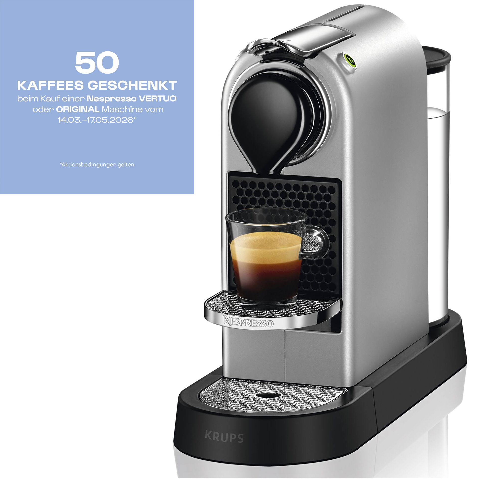 Kaffeemaschine, Nespresso, Kapselmaschine, Espressomaschine, Silber, Kaffeemaschine, Nespresso, Espresso, Kapselmaschine, Silber