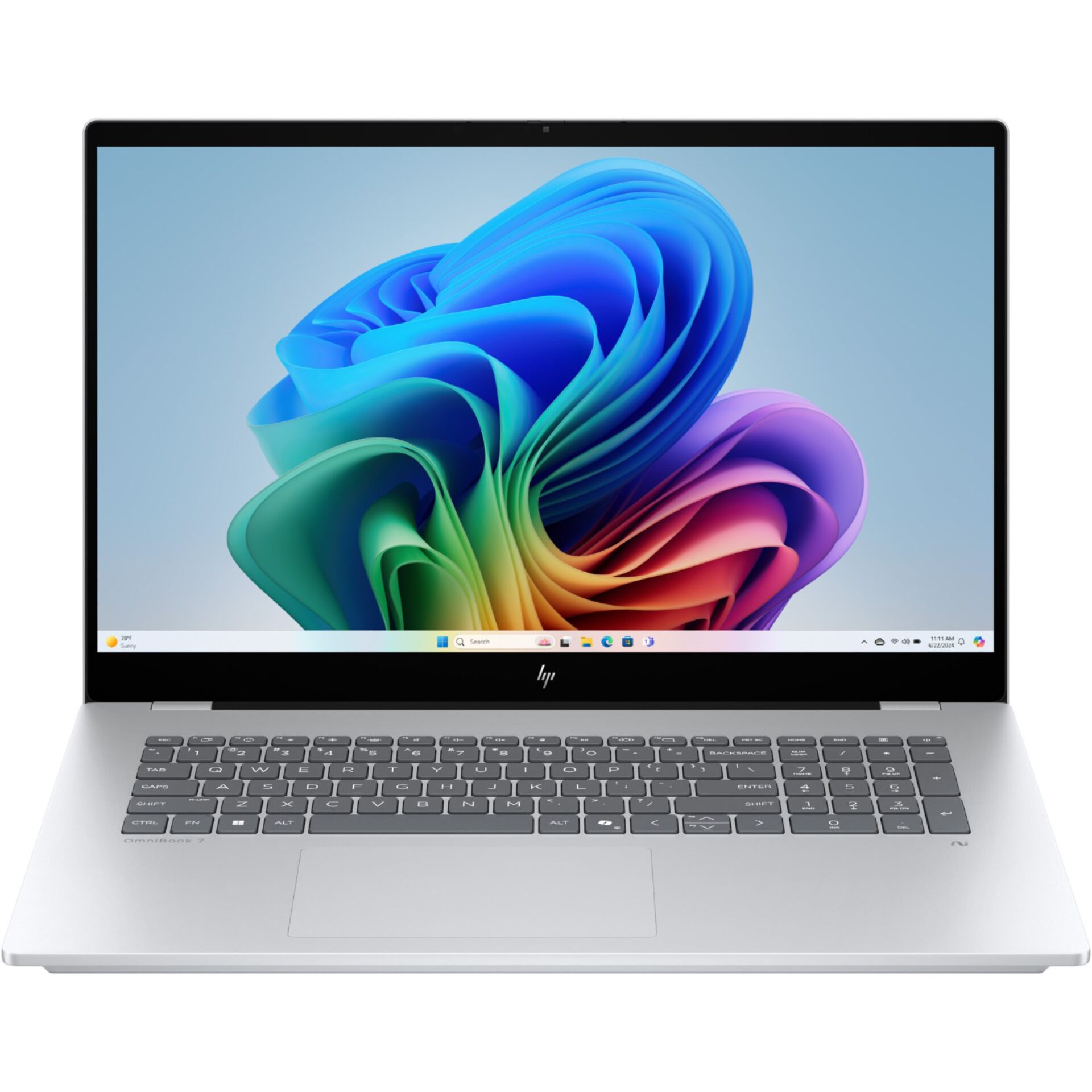 laptop, silber, Tastatur, Intel, Display