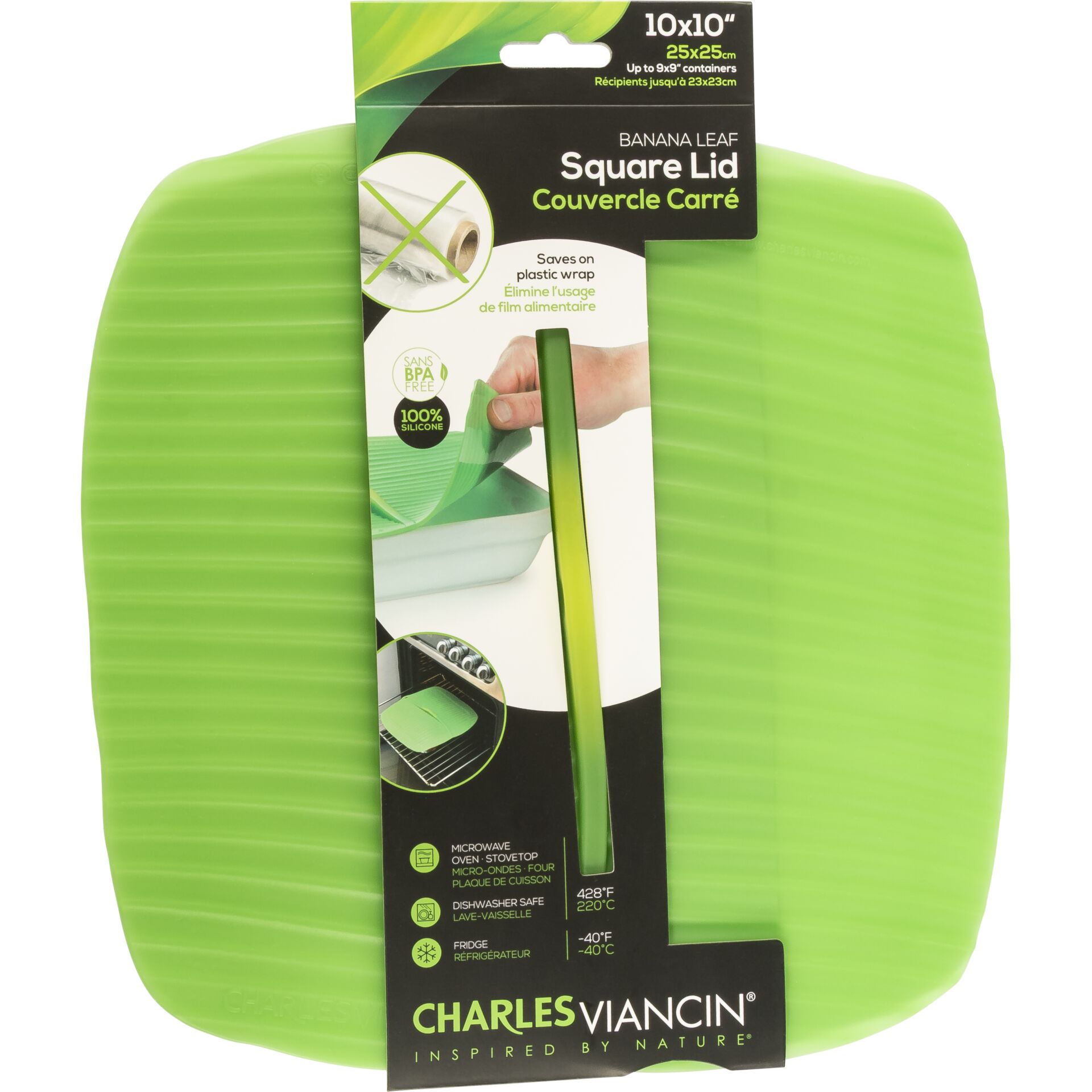 Charles Viancin BANANA LEAF  25x25 cm Silikon-Deckel Grün