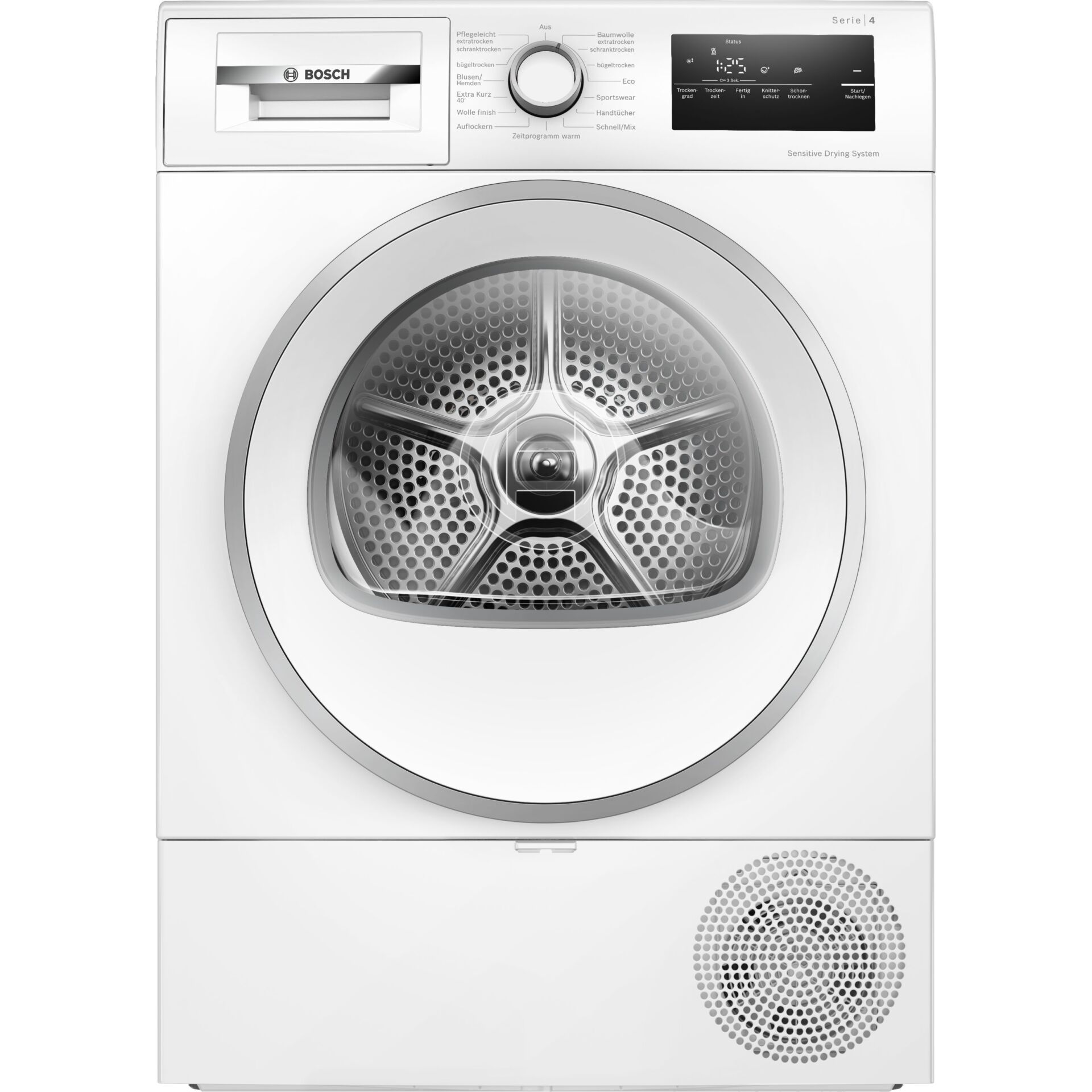 Waschmaschine, Frontlader, Weiß, Großes Trommelfenster, Trommel aus Stahl