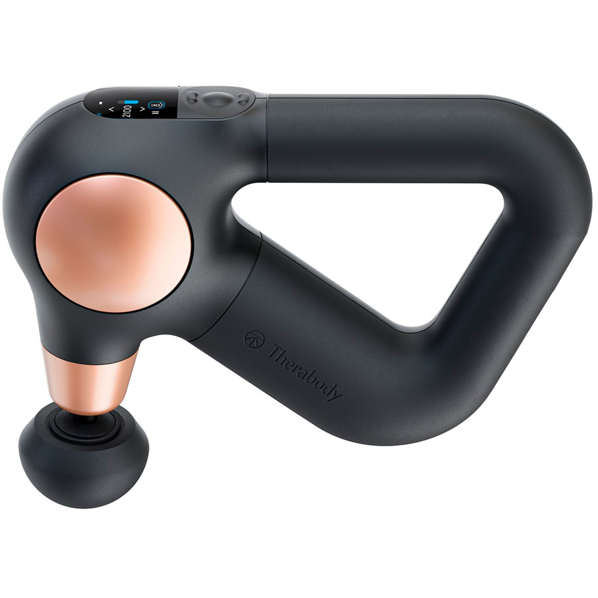 Massagepistole, Perkussionsmassage, Handheld, Rosenholzfarbig, schwarzer Körper