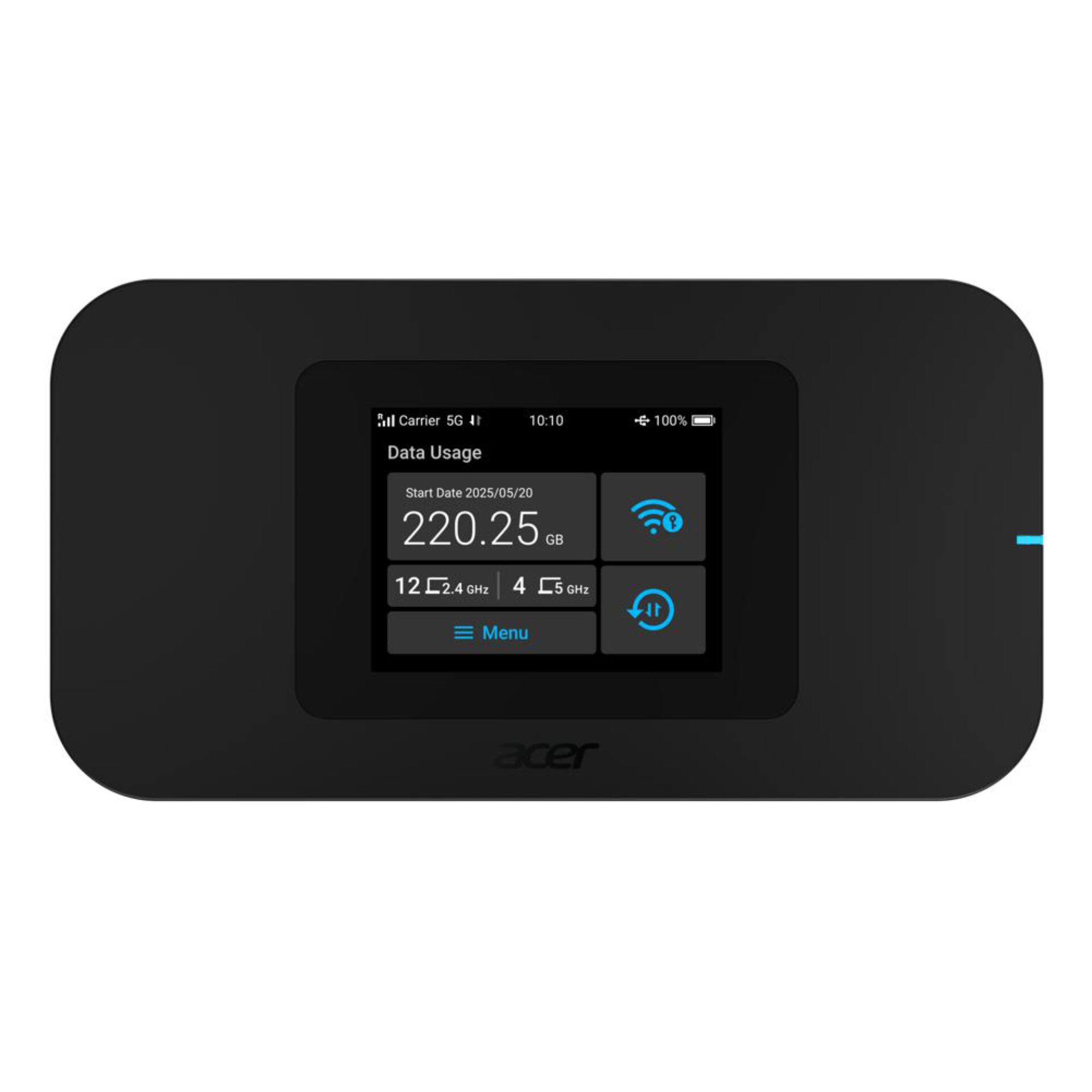 WLAN-Router, Modem, Datenverbrauch, Anzeige, schwarzes Gerät