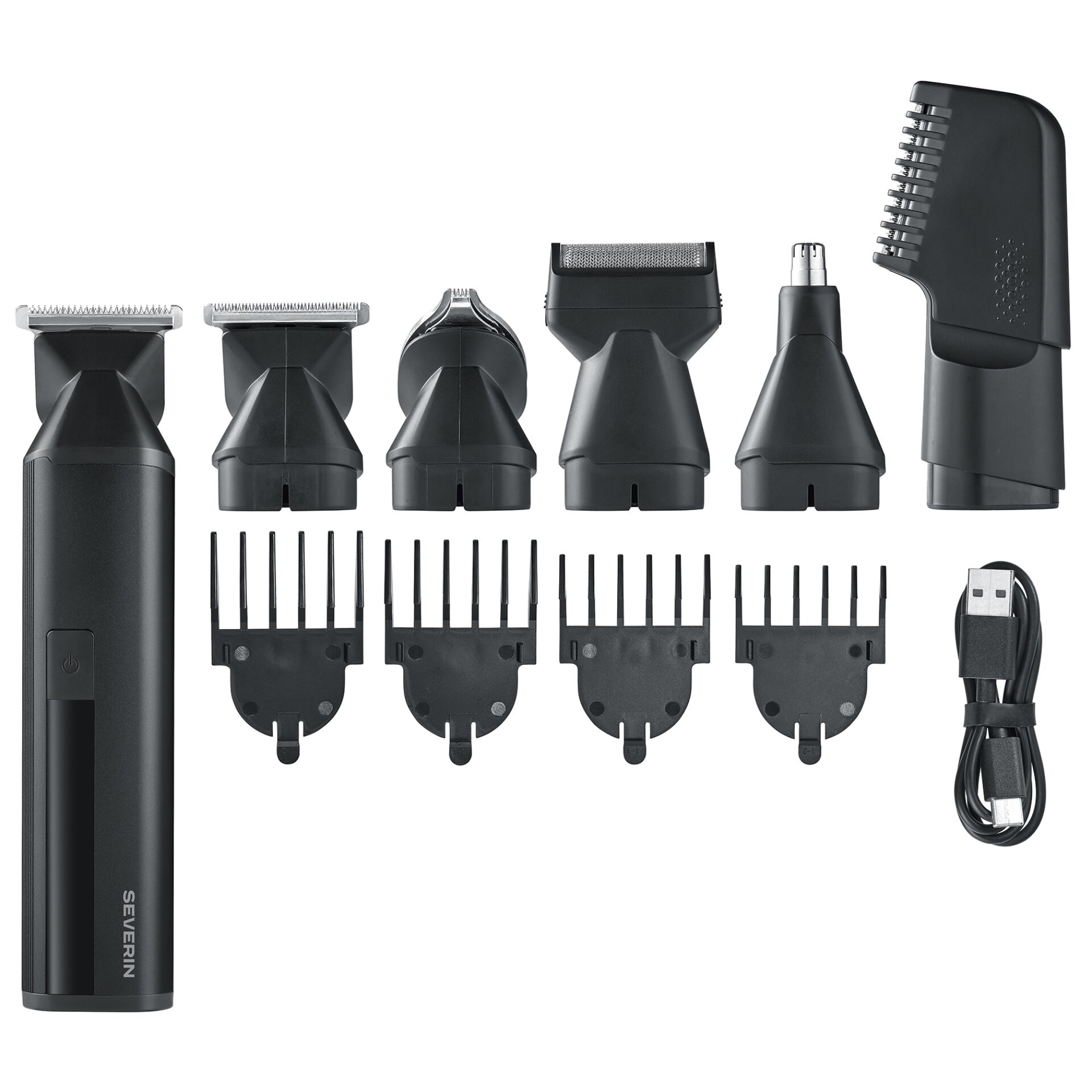 Trimmer, Haarschneider, Edelstahlklingen, aufladbares System, USB-Ladekabel