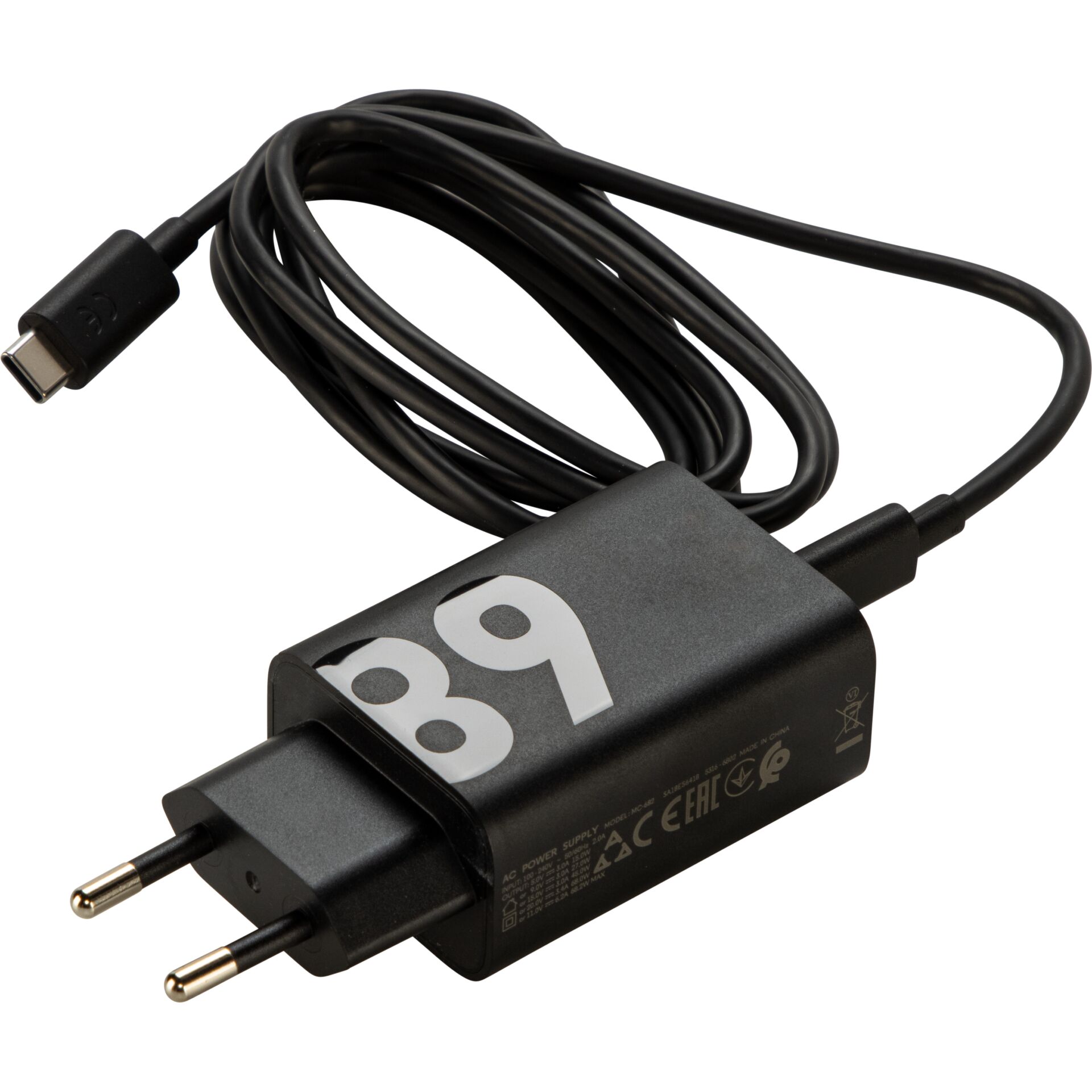 USB-C Ladegerät, Netzteil, EU-Stecker, Kabel, Adapter