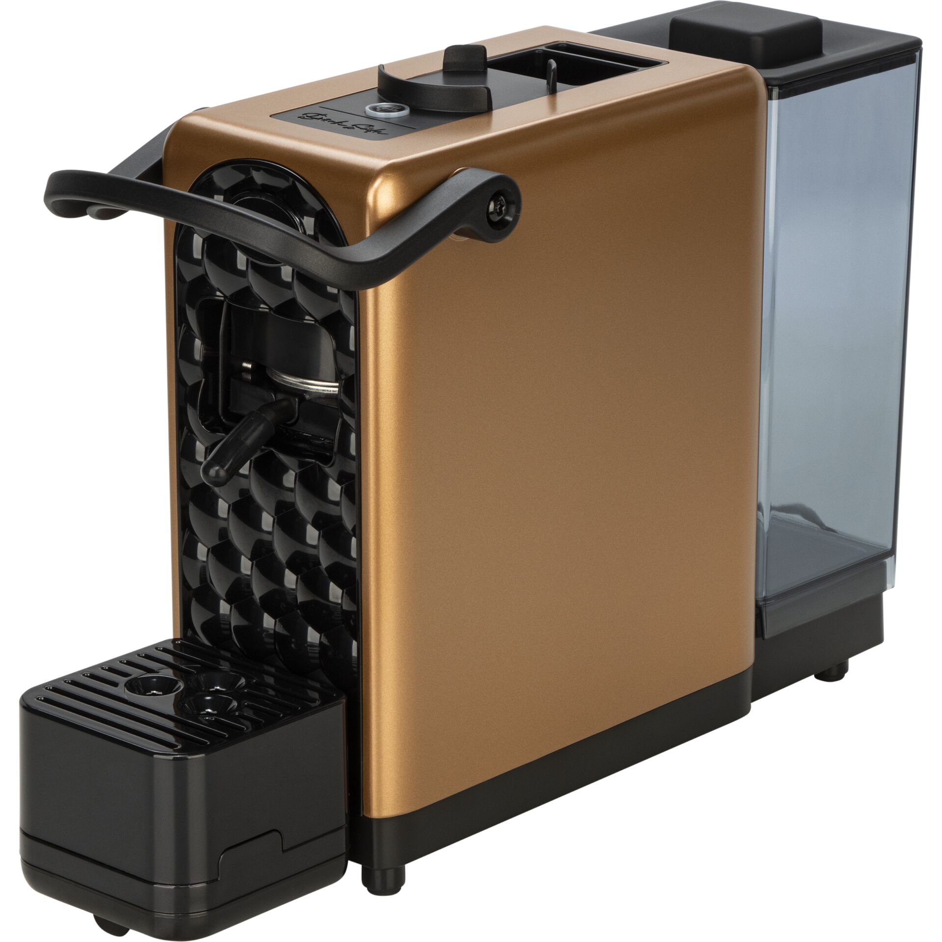 Kaffeemaschine, Kapselkaffeemaschine, Bronze Metallisch, Kaffeeausgabe, Wassertank