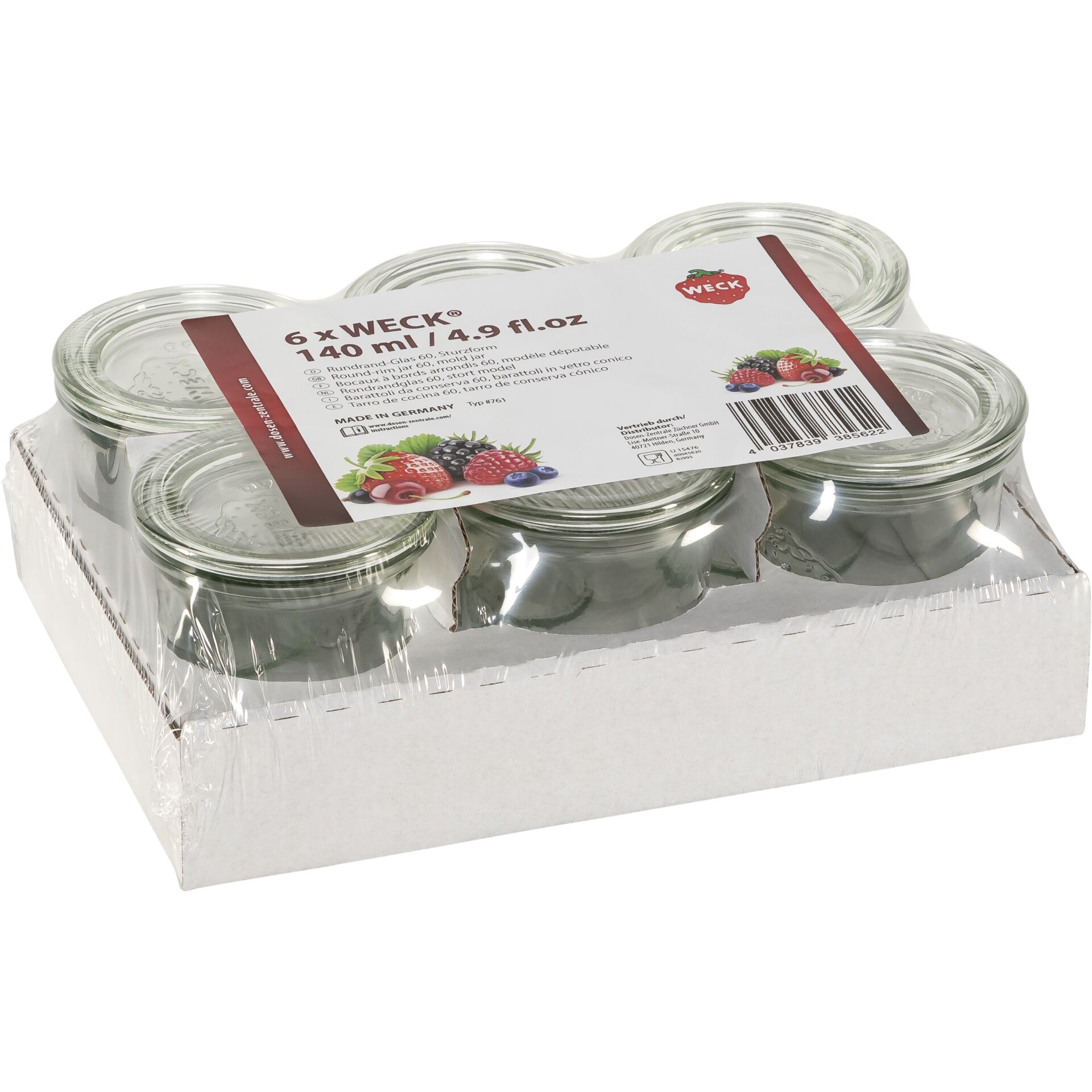 Glasbehälter, Einmachgläser, Weckgläser, 6 x 0?, Bunte Früchte