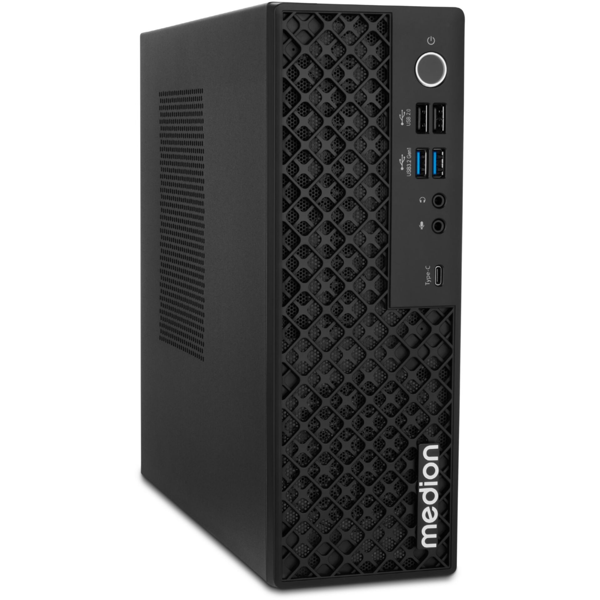 PC, Turm, Schwarz, Mesh-Front, I/O-Panel