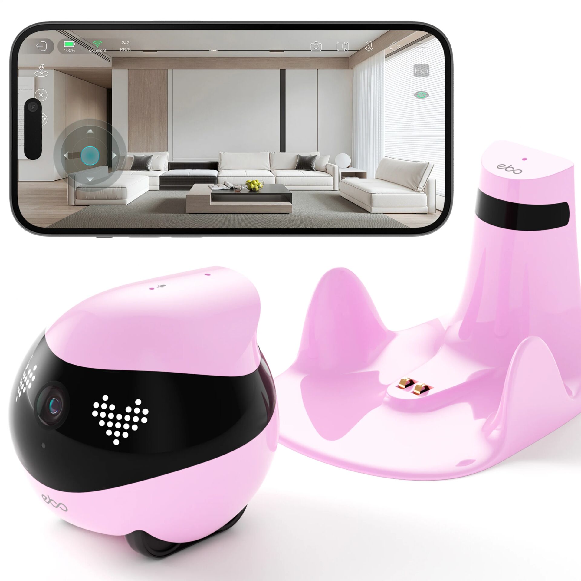 Robot Ball, Rosa Spielzeug, Intelligentes Gerät, Fernbedienung, Kamera-Funktion