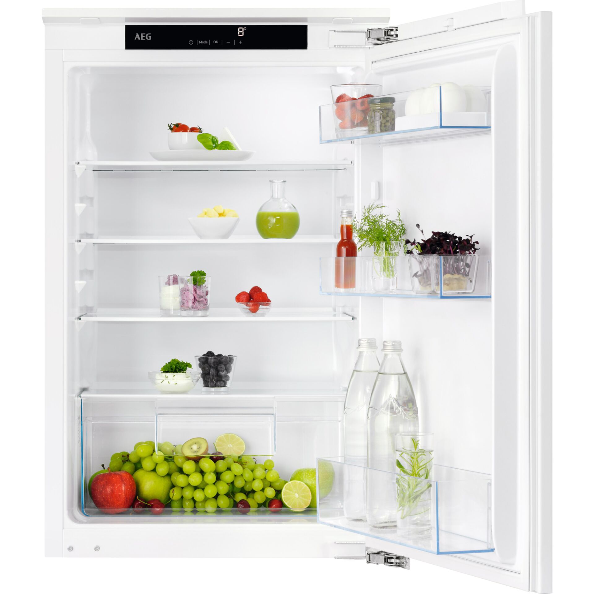 Kühlschrank, Weiß, Unterbau, Glasregal, Fruchtbehälter