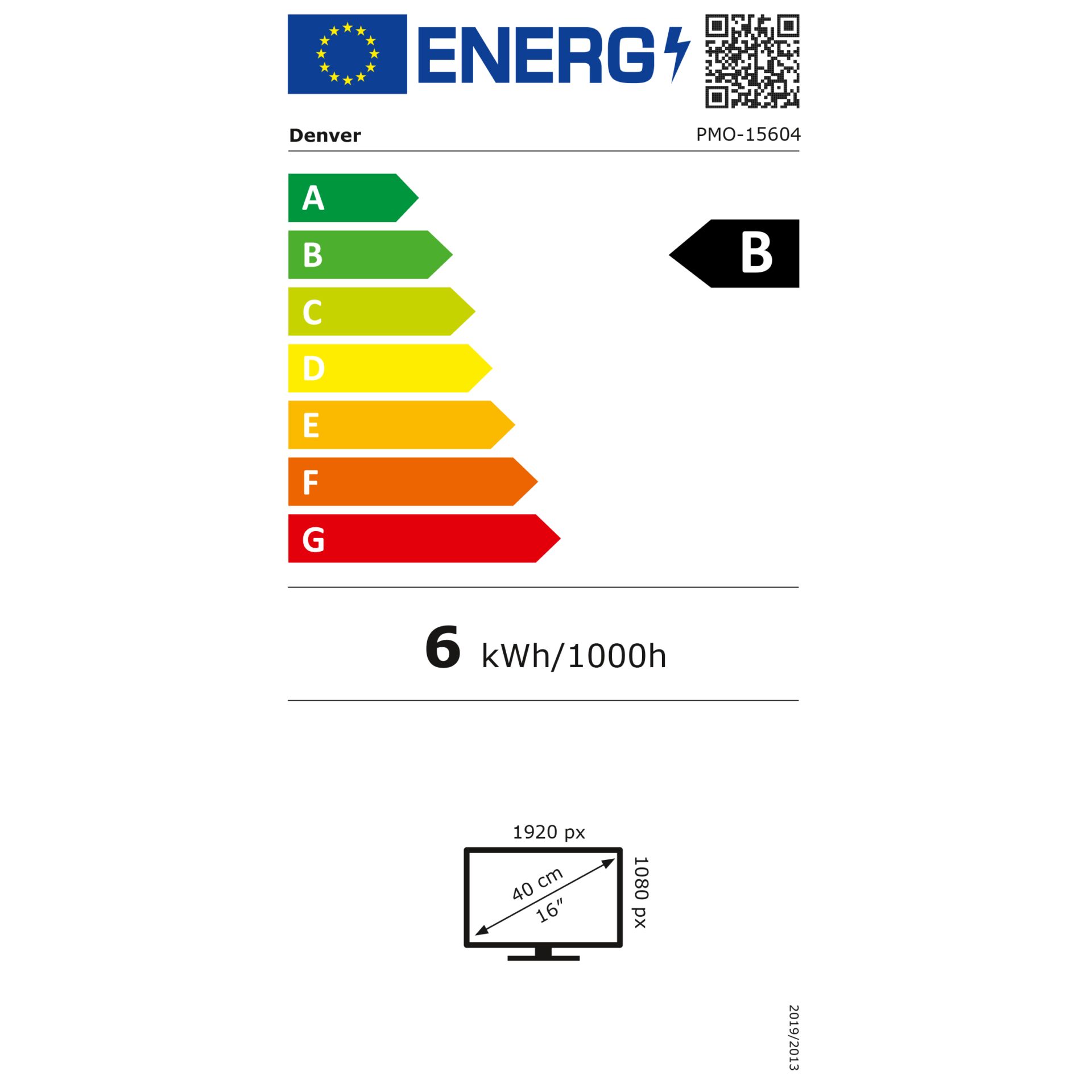 kWh/1000h, Energieseffizienz, Bildschirmgröße 16", TV/Monitor, LED-Display