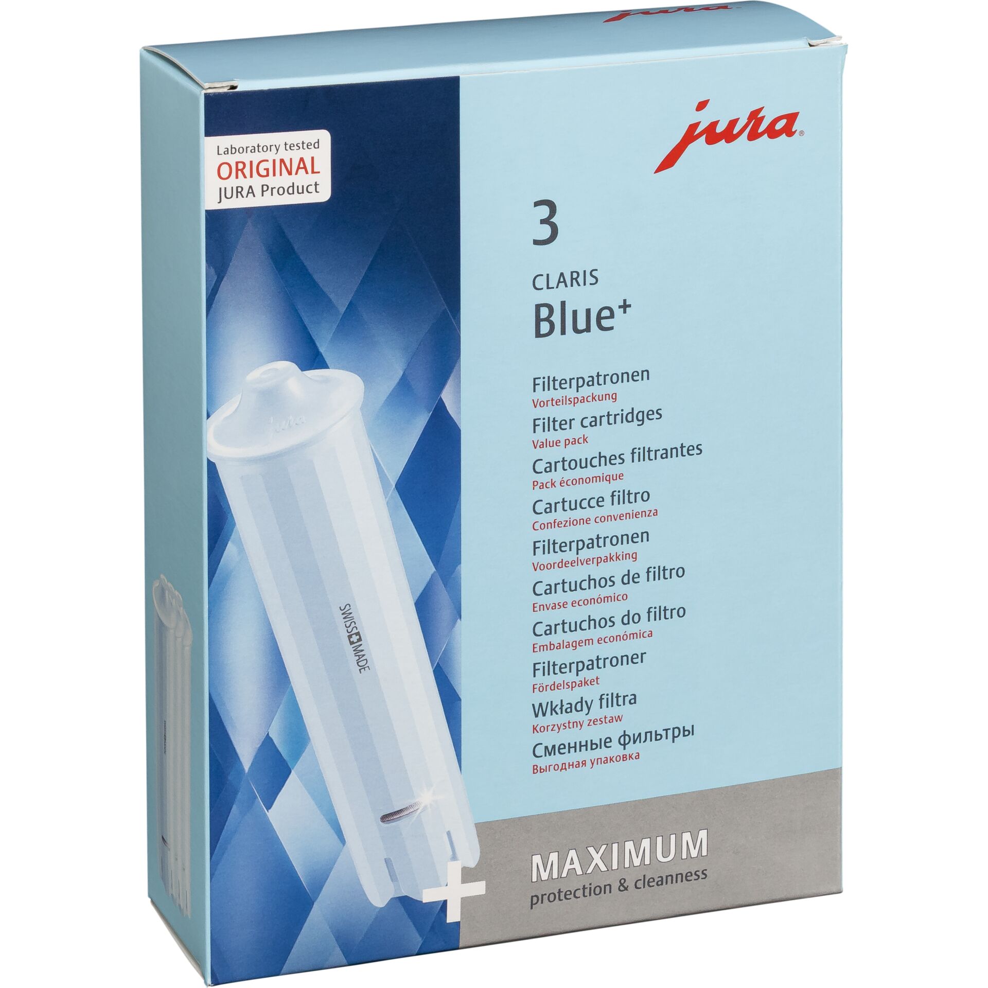 Filterkartuschen, Blau, Packung, Jura, Schweizer Herstellung