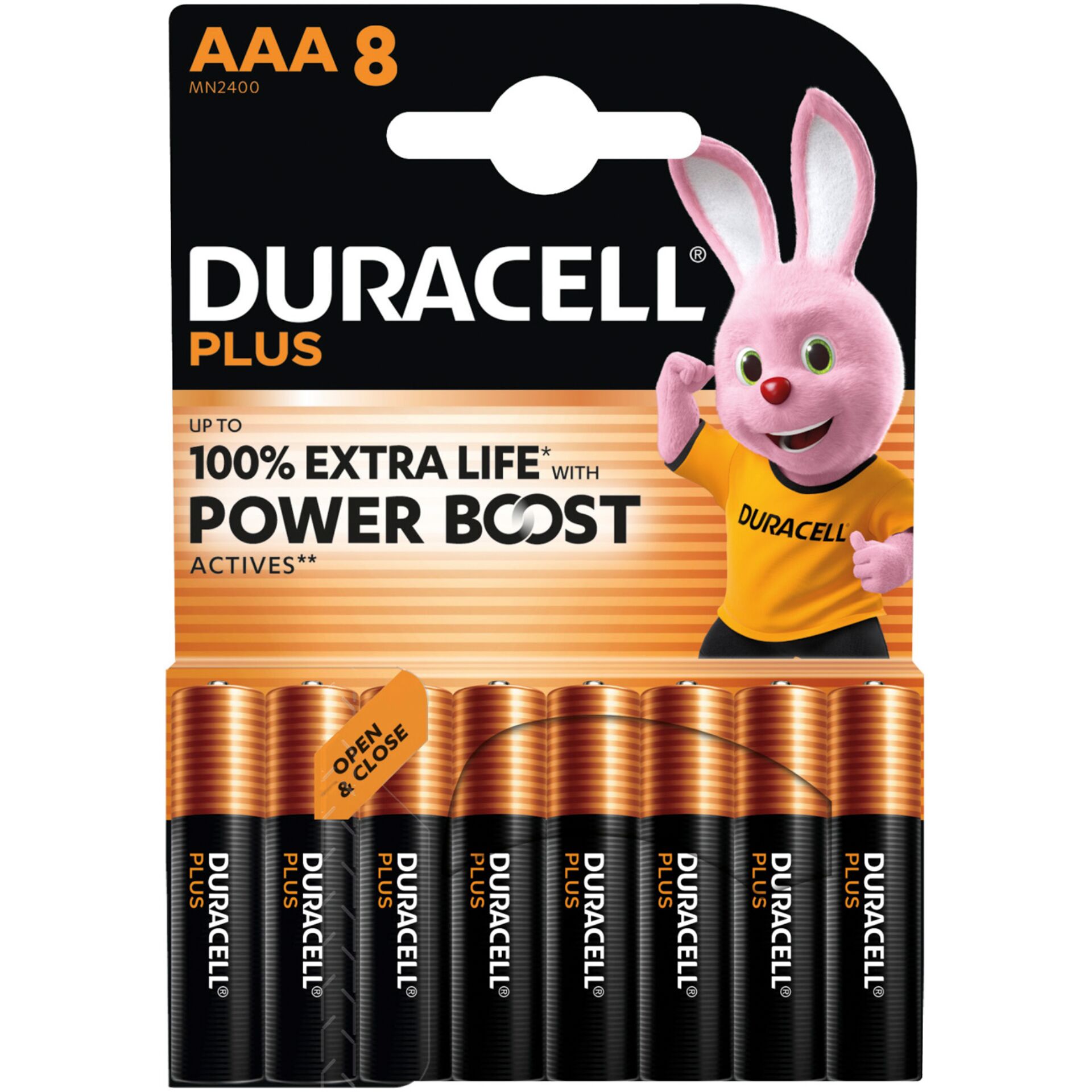 1x8 Duracell Plus Power Boost  Micro MN2400 AAA LR03 1,5V