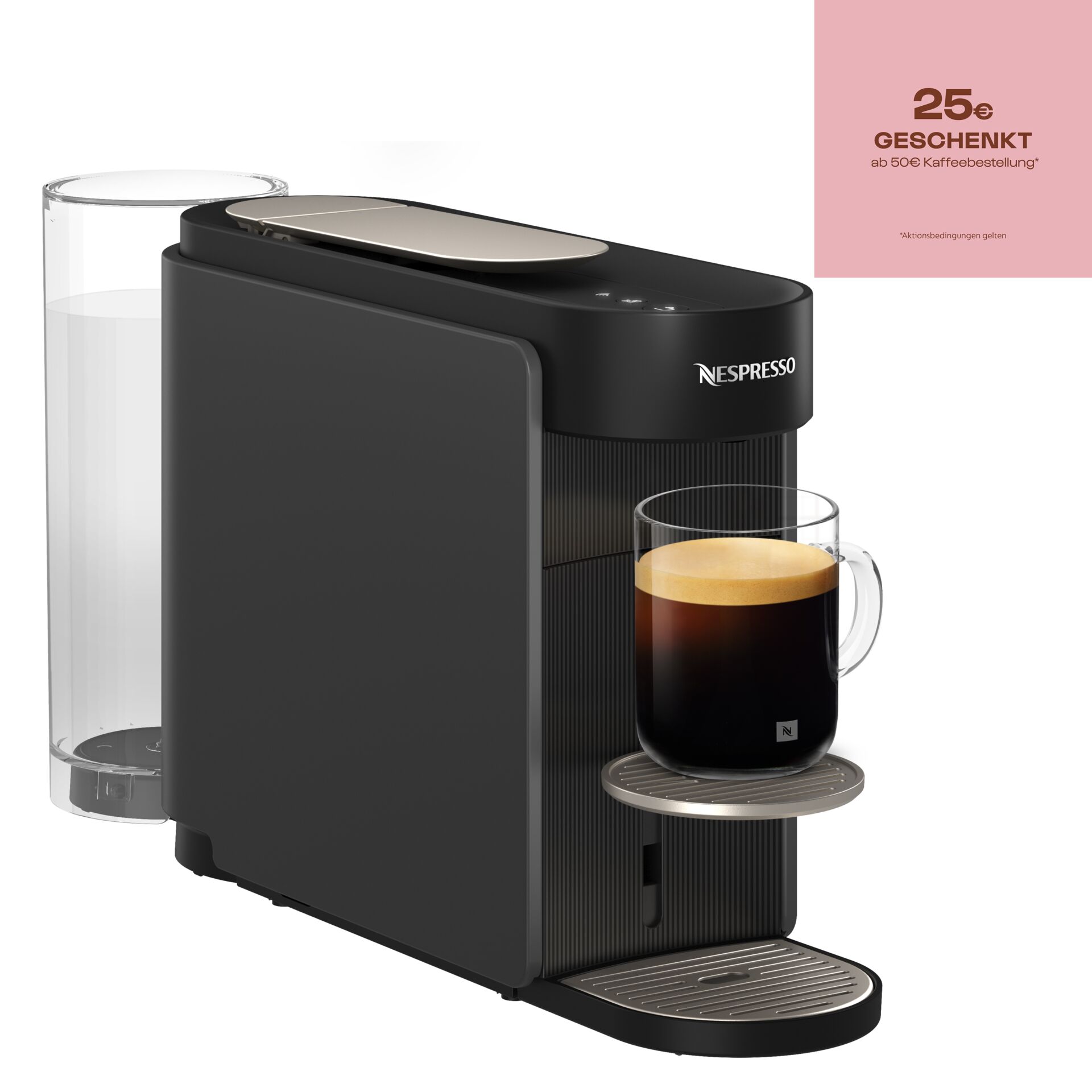Kaffeemaschine, Espresso, Milchbehälter, Kaffeeauslauf, Schwarz, Kaffeemaschine, Espressomaschine, Kapselmaschine, Nespresso, Filterkaffee, Kaffeemaschine, Kapselmaschine, Espresso, Kaffeebecher, Gehäuse schwarz