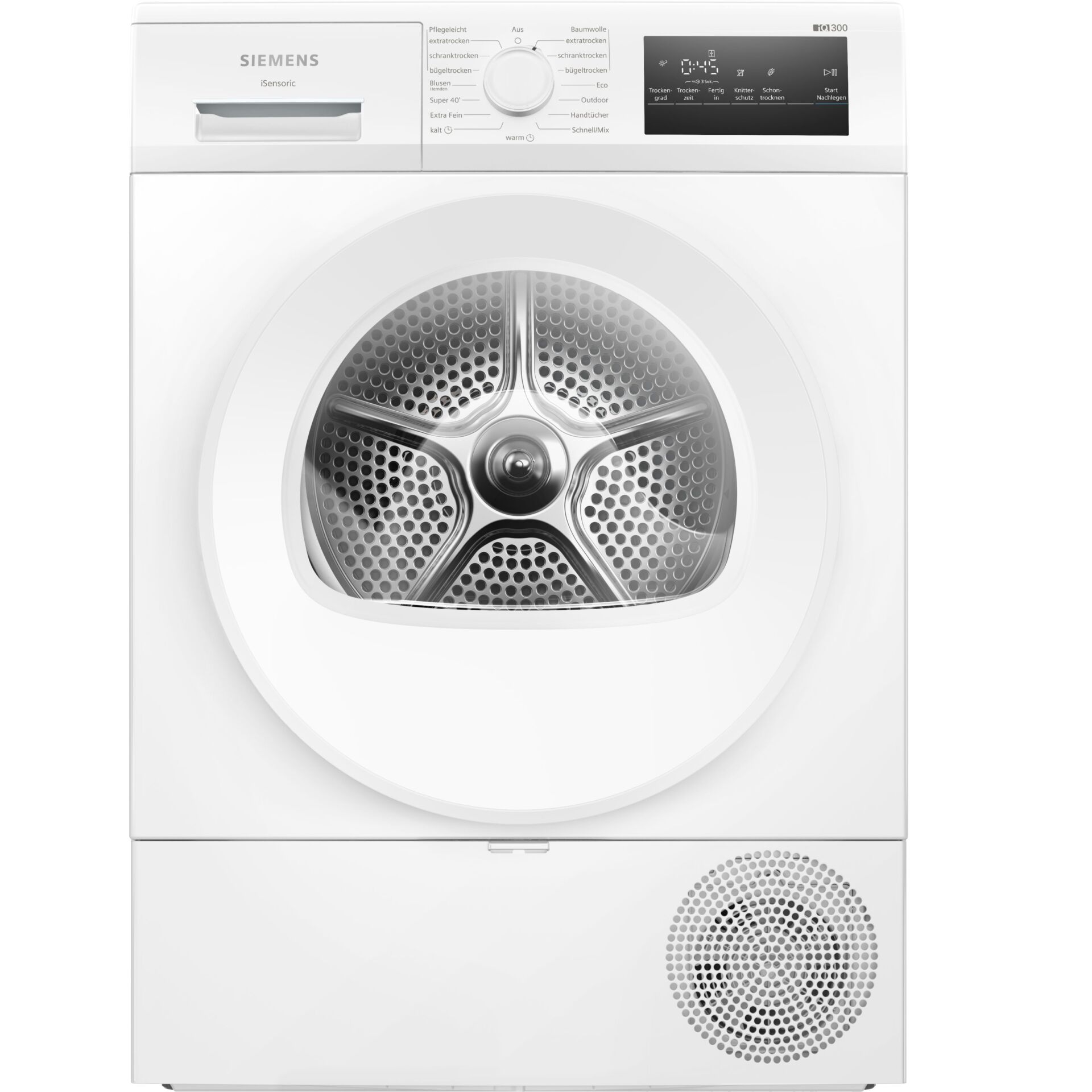 Waschmaschine, Waschmaschine mit Trommel, Frontlader, Kleiderpflege, Weiß