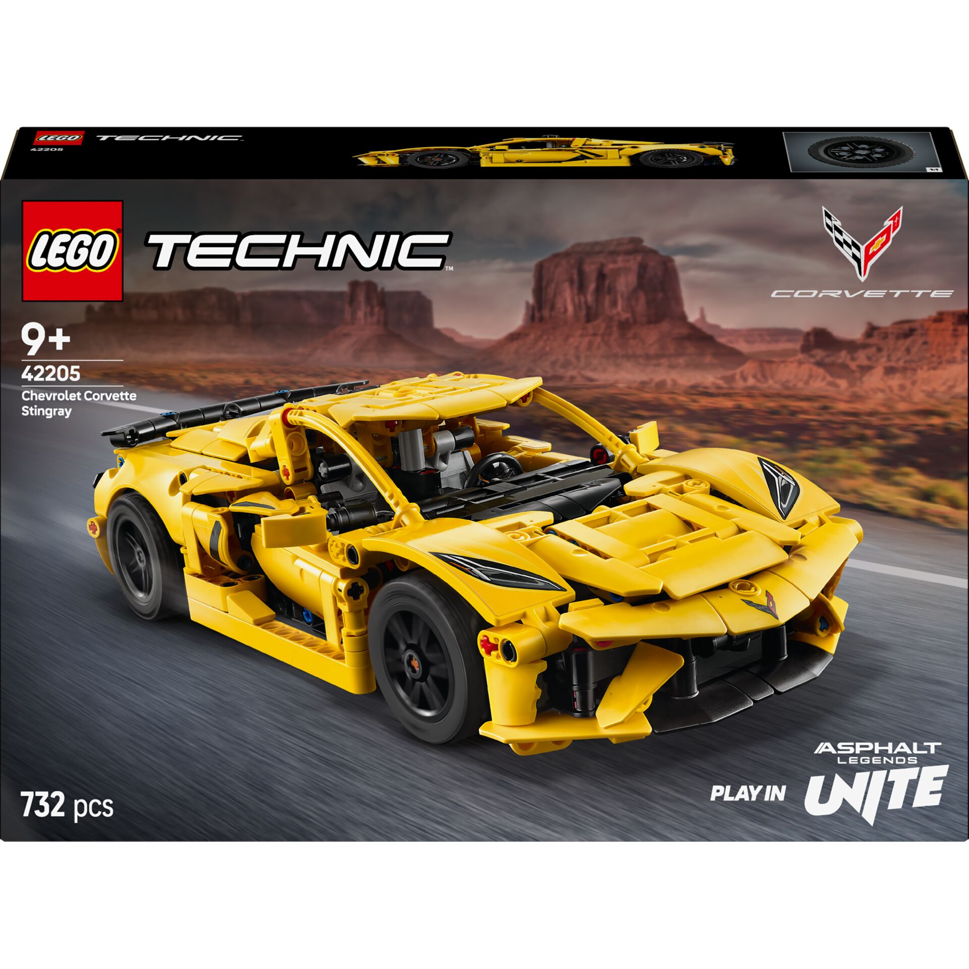 Lego, Technic, Sportwagen, Gelb, 732 pcs