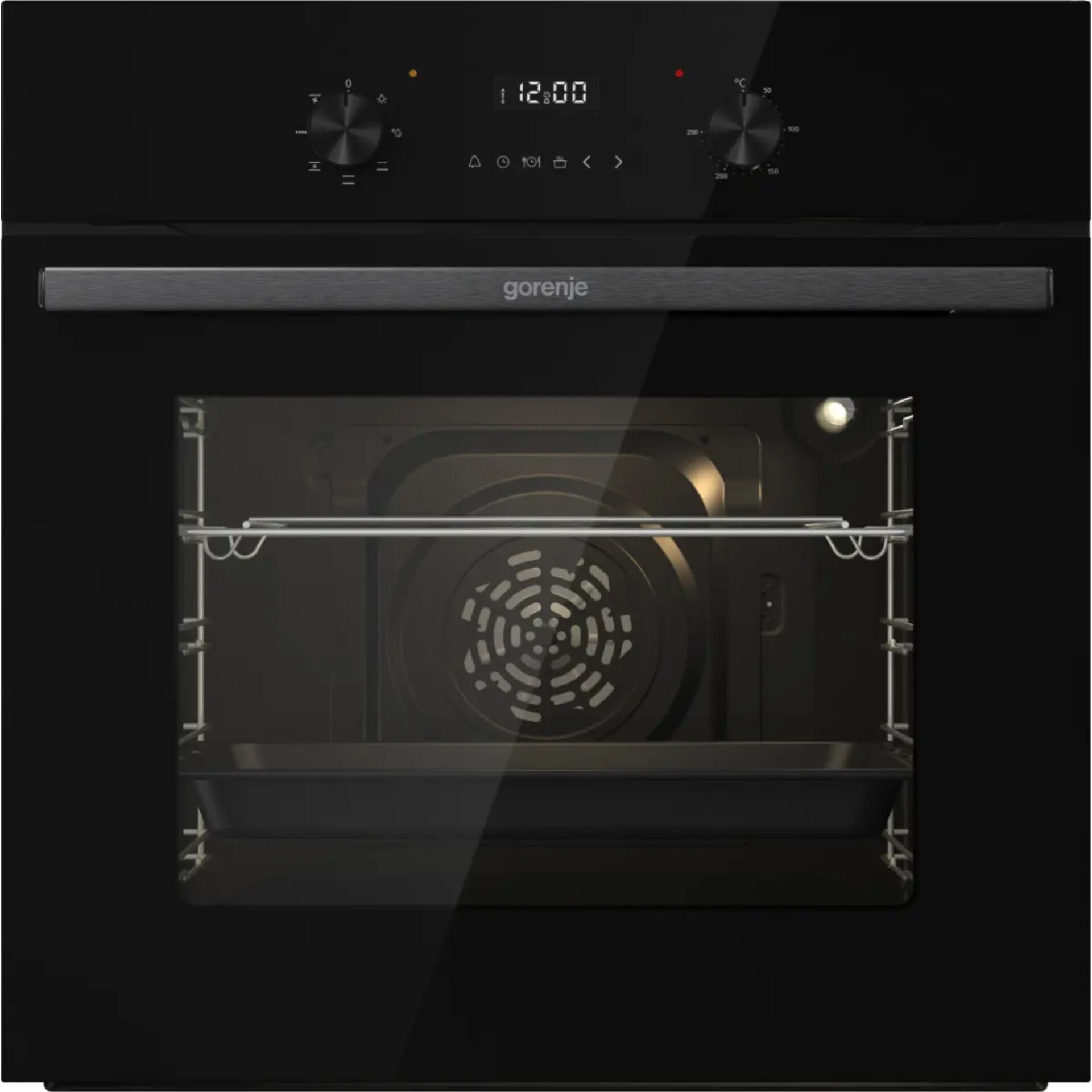 Backofen, Ofen, Schwarz, Glasfront, Ablage/Rost