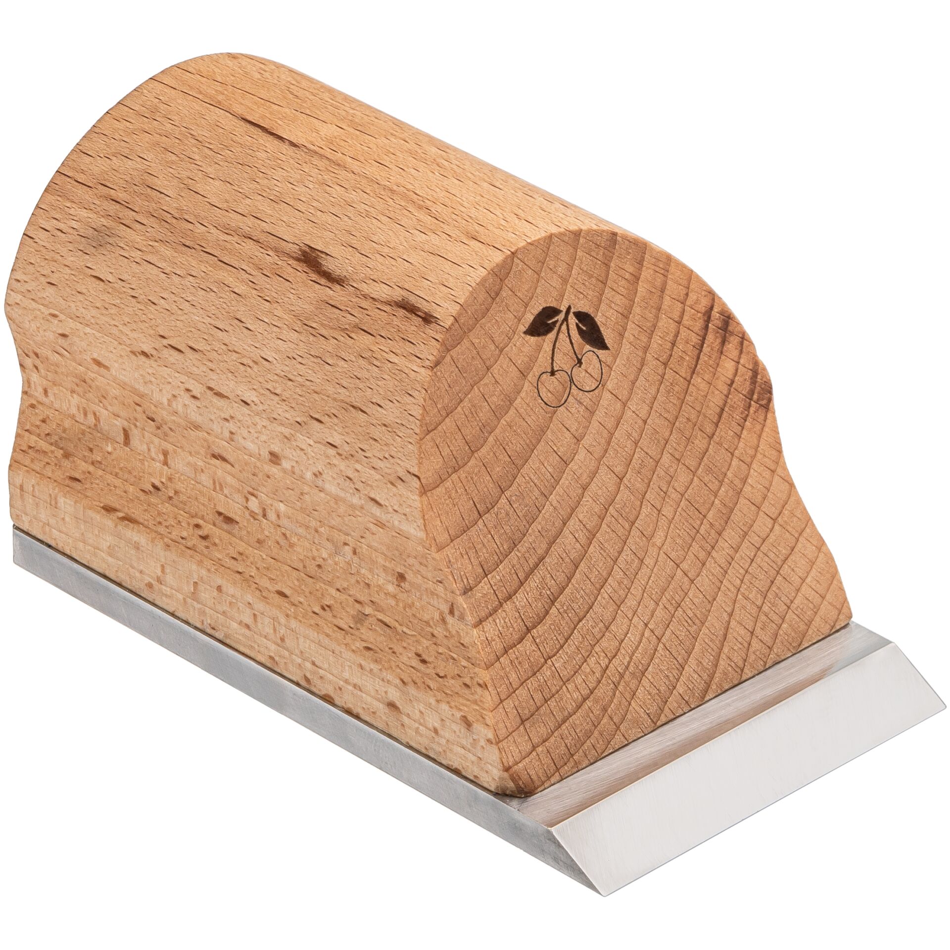 Holzhammer, Holzwerkzeug, Meißelblock, Holzblock, Kante aus Metall