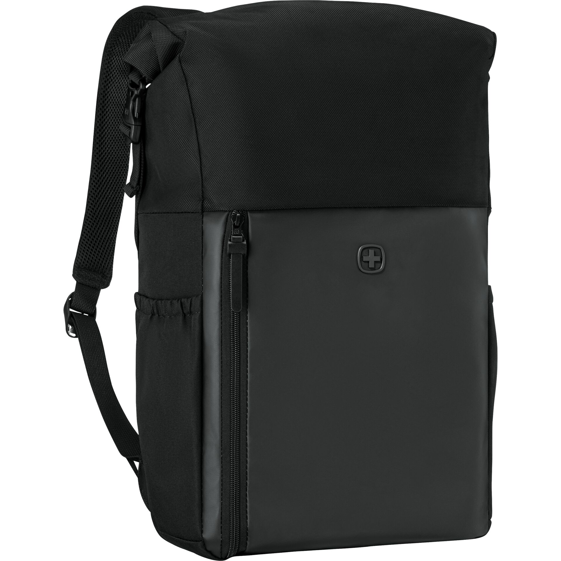 Rucksack, Schultertasche, Laptopfach, Reißverschluss, Grau/Schwarz