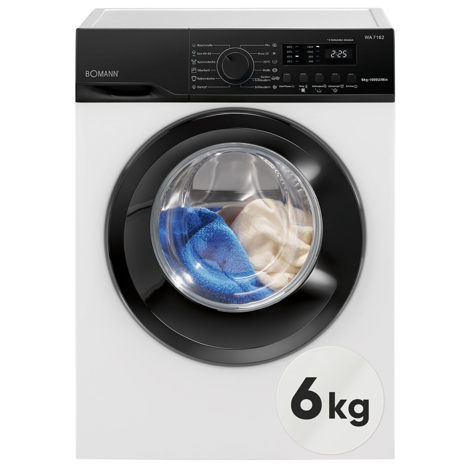 Waschmaschine, 6 kg, Frontlader, Waschgänge, TrommelKapazität
