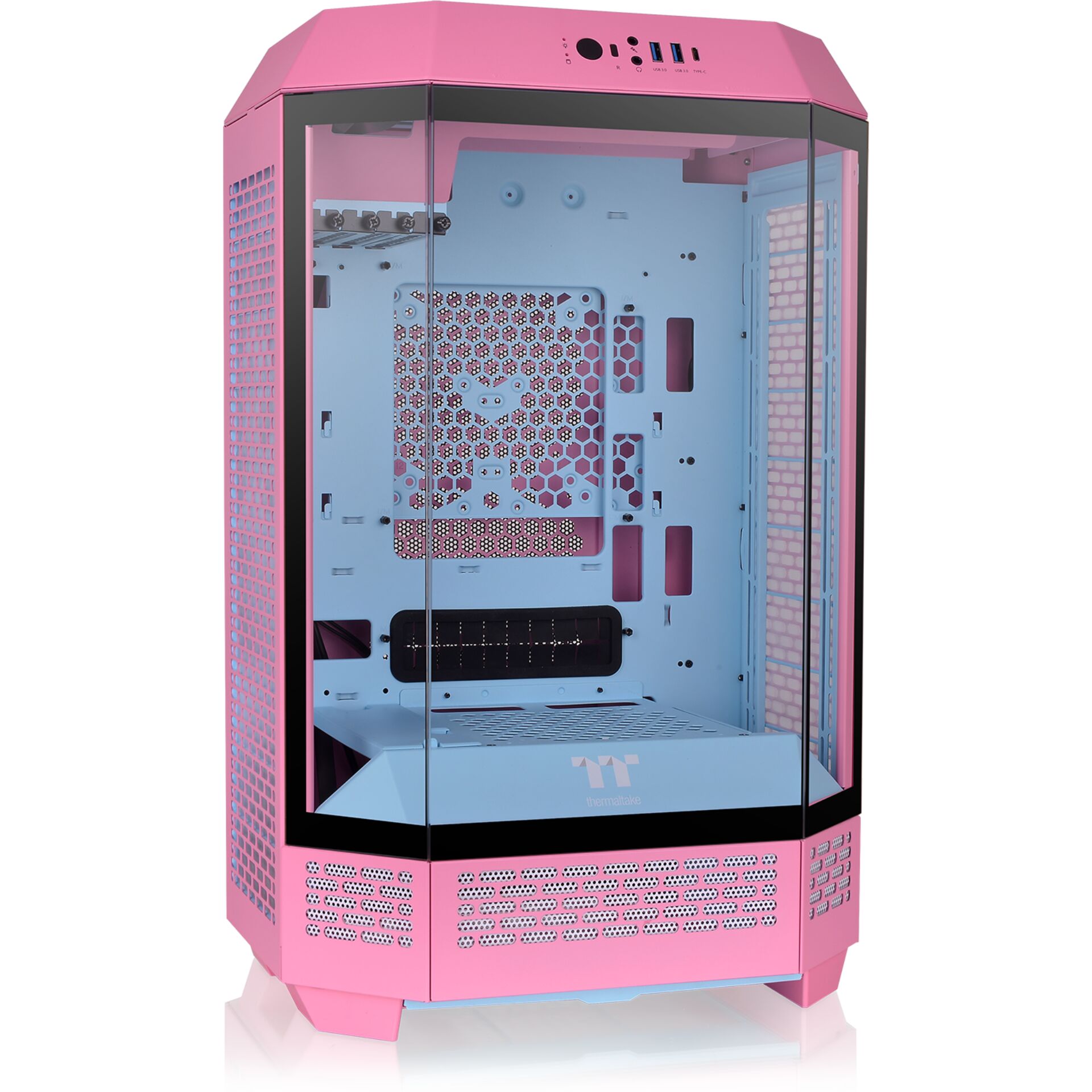 PC-Gehäuse, Mid-Tower, Pink, Mesh-Front, RGB-kompatibel