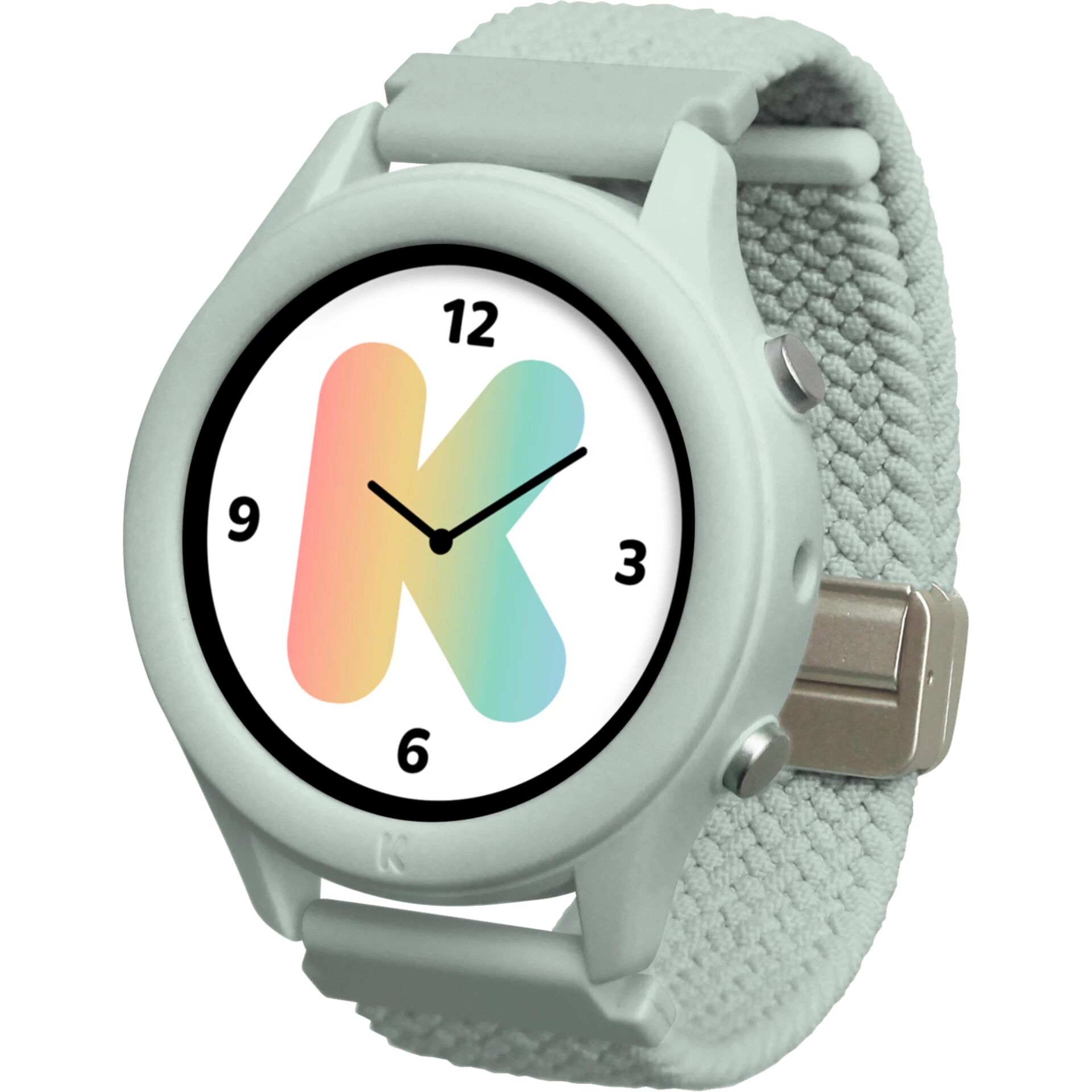 Uhrenarmband, Analoguhr, Kunststoffgehäuse, Grau, Rainbow-Logo