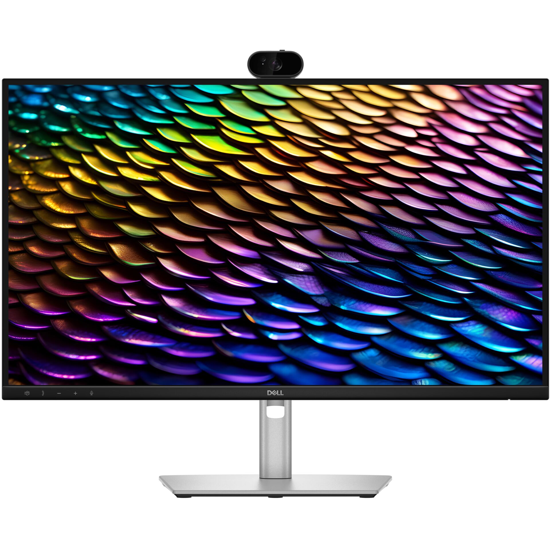 Monitor, UltraHD, bunte Schuppen, Webcam, verstellbarer Stand