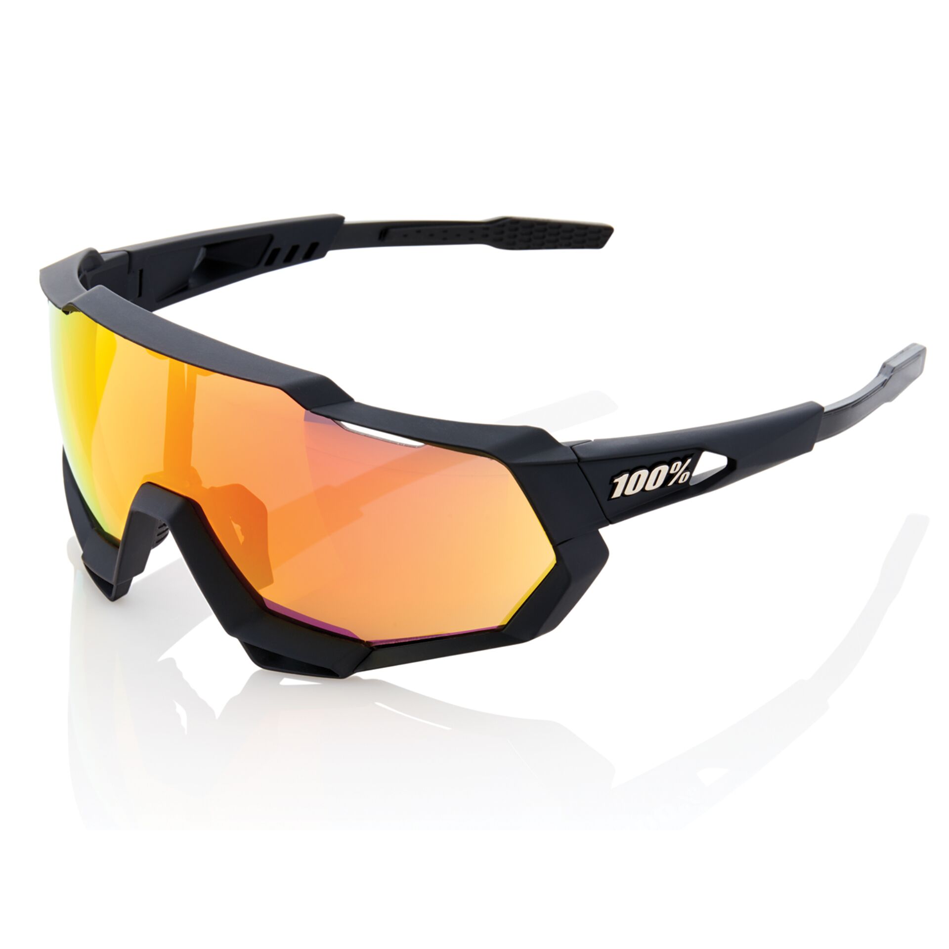 Schutzbrille, Sportbrille, Vollrahmen, Reflektierende Scheiben, schwarz
