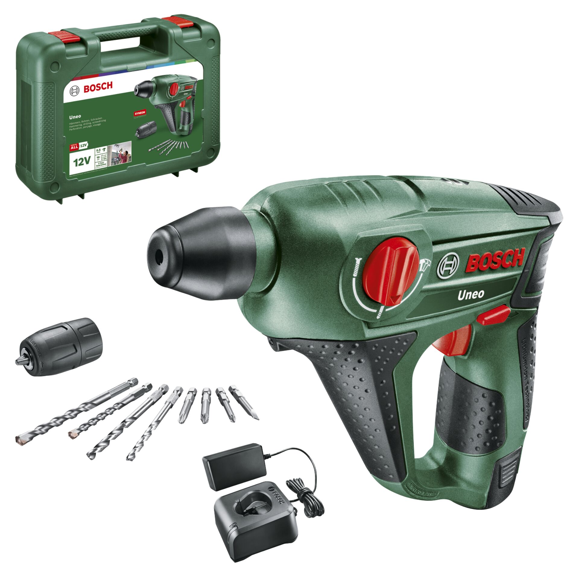 Akku-Bohrmaschine, Schlagschrauber, 12V, Koffer, Bitset