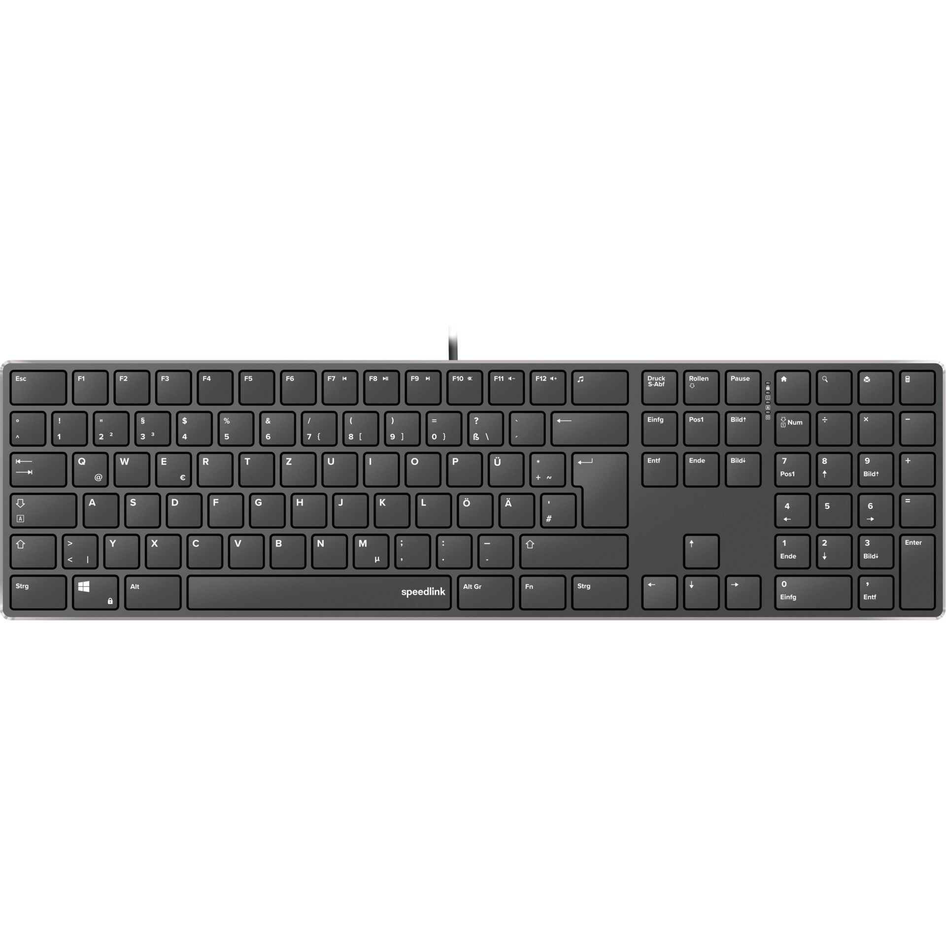 Tastatur, QWERTZ, Bluetooth, Schwarz, Vollständige Größe