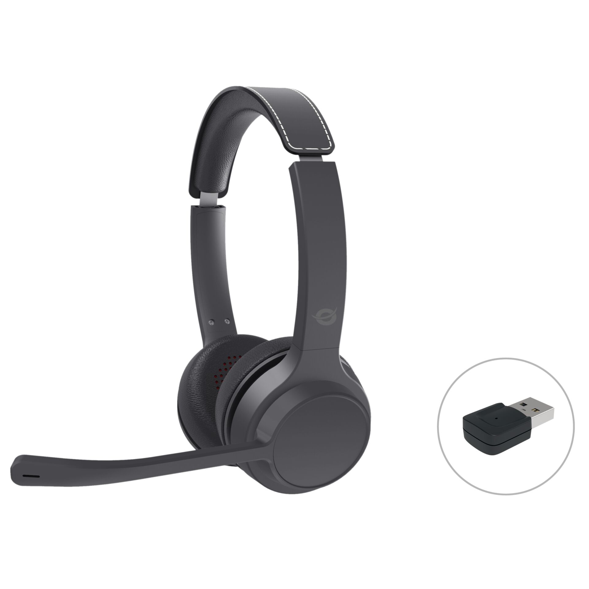 Kopfhörer, Headset, Over-Ear, Mikrofonarm, USB-Adapter