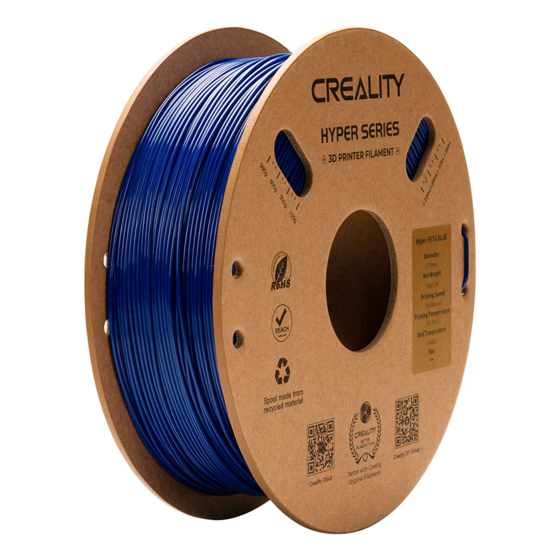 3D-Druck-Filament, PLA-Filament, blaues Filament, Spule, Hyper Series
