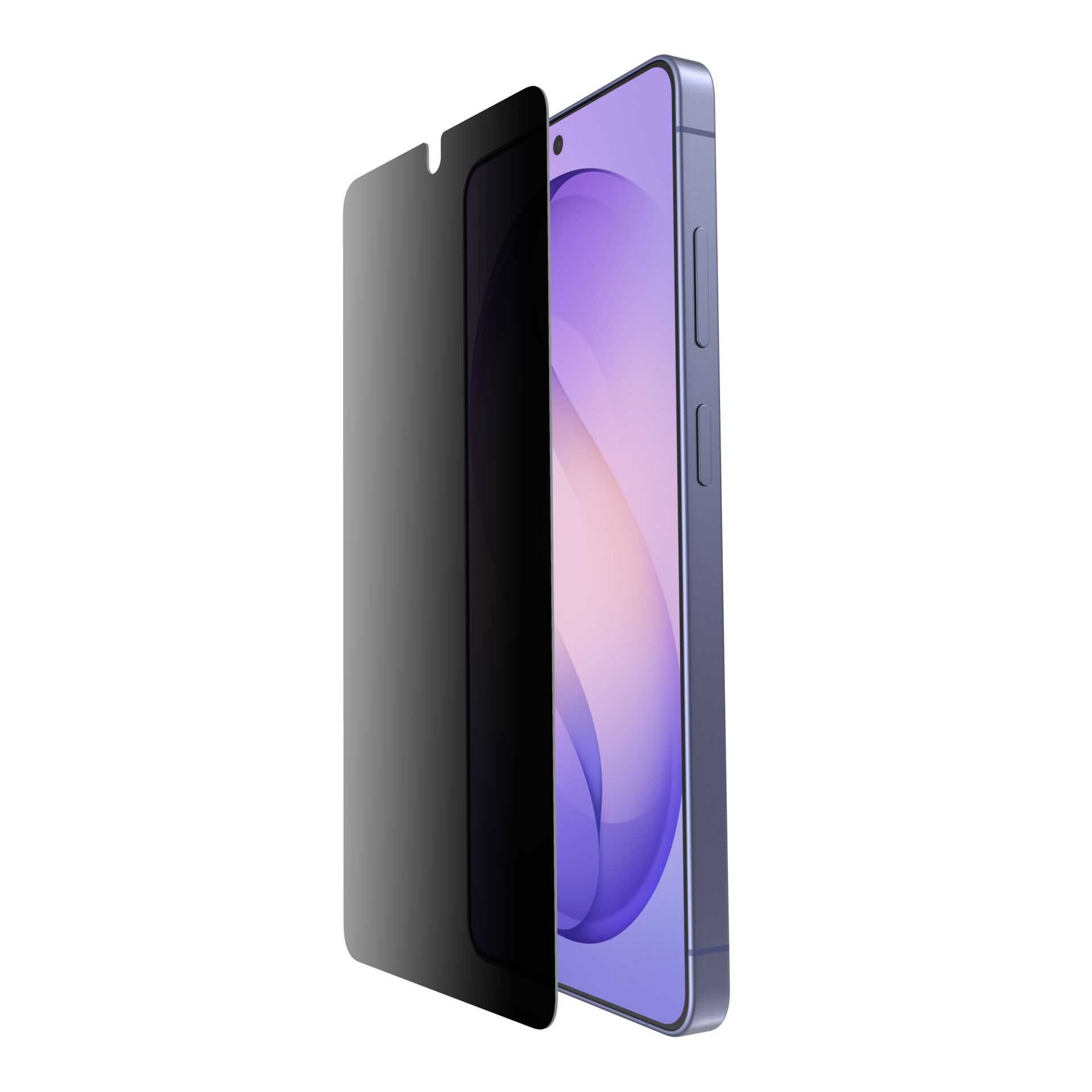 smartphone, Bildschirmschutz, Vorderglas, lila Telefon, Notch-Display