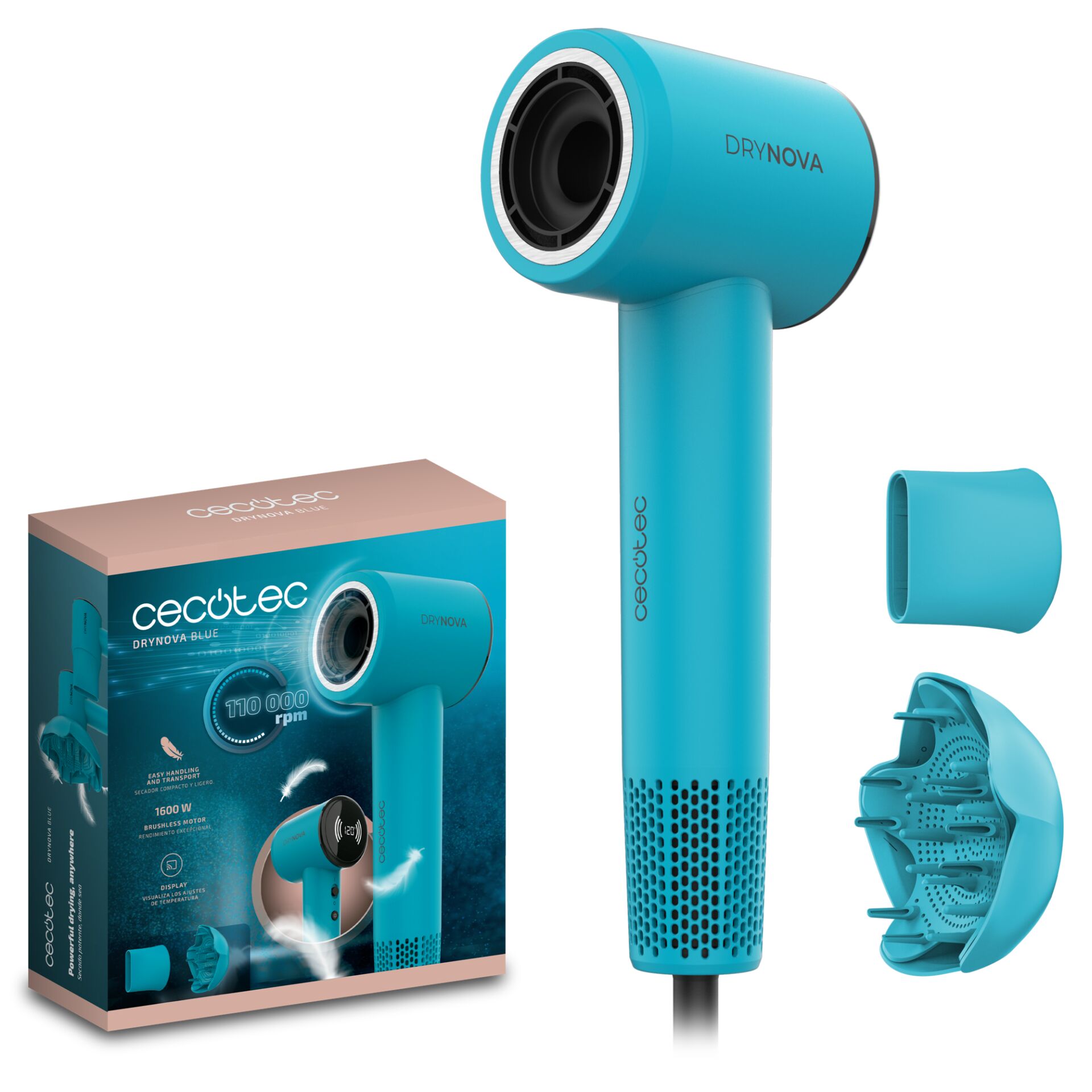 Haartrockner, Kühlung?, Turmalin?, Cecotec, DryNova Blau