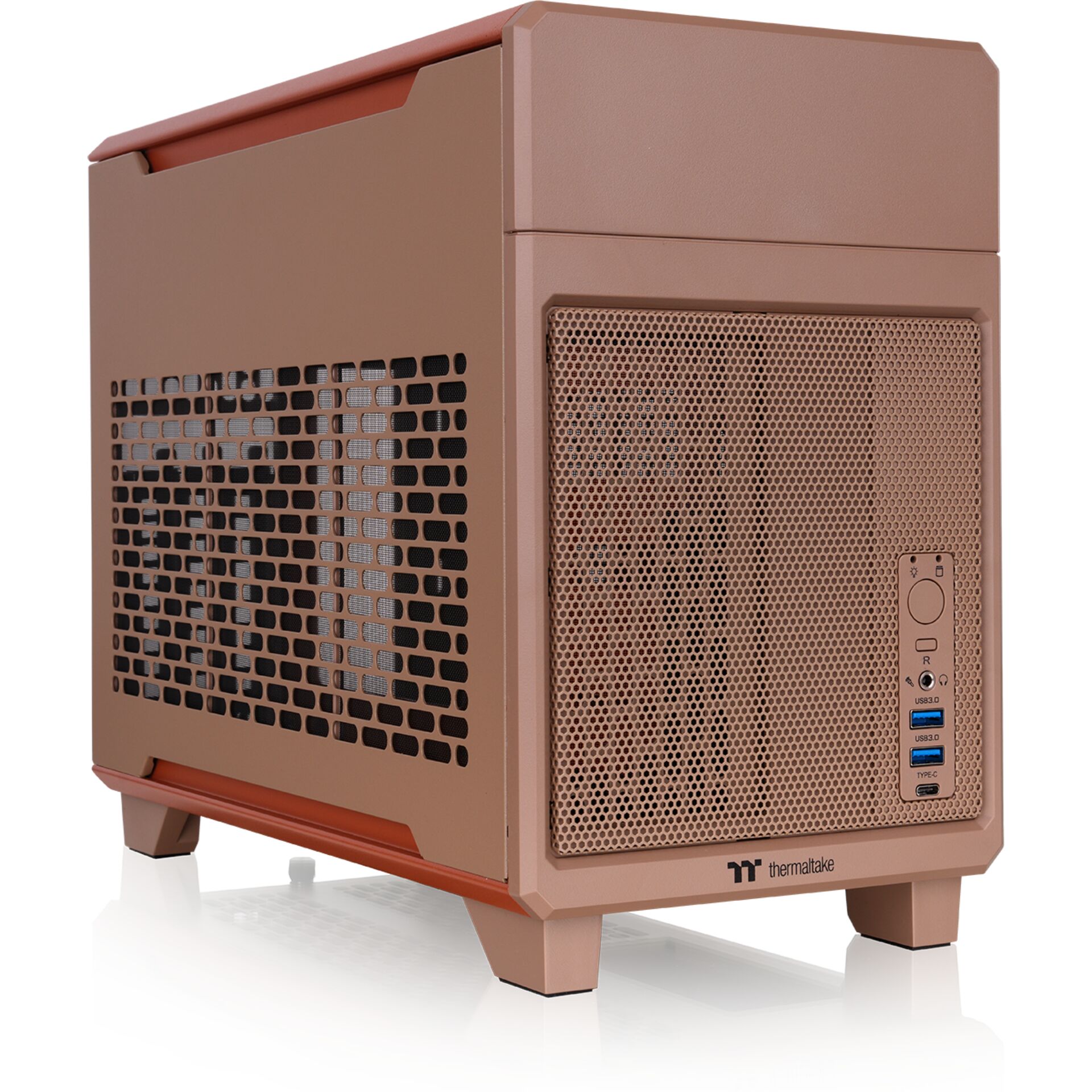 PC-Gehäuse, Mini-ITX, Mesh-Panel, Rosenholz, USB-C