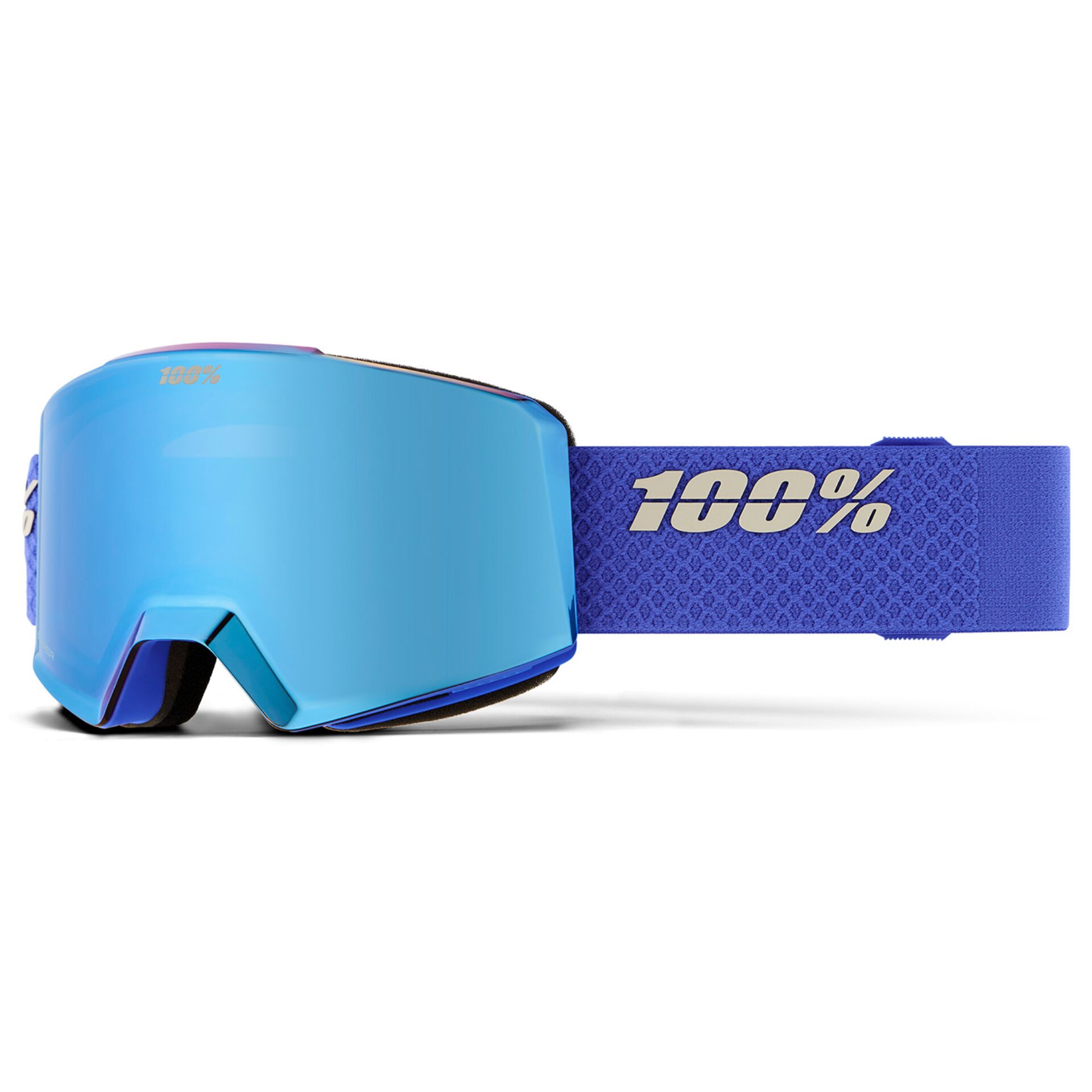 Skibrille, Snowboardbrille, Vollrand-Goggle, Blau, Gummi-Band