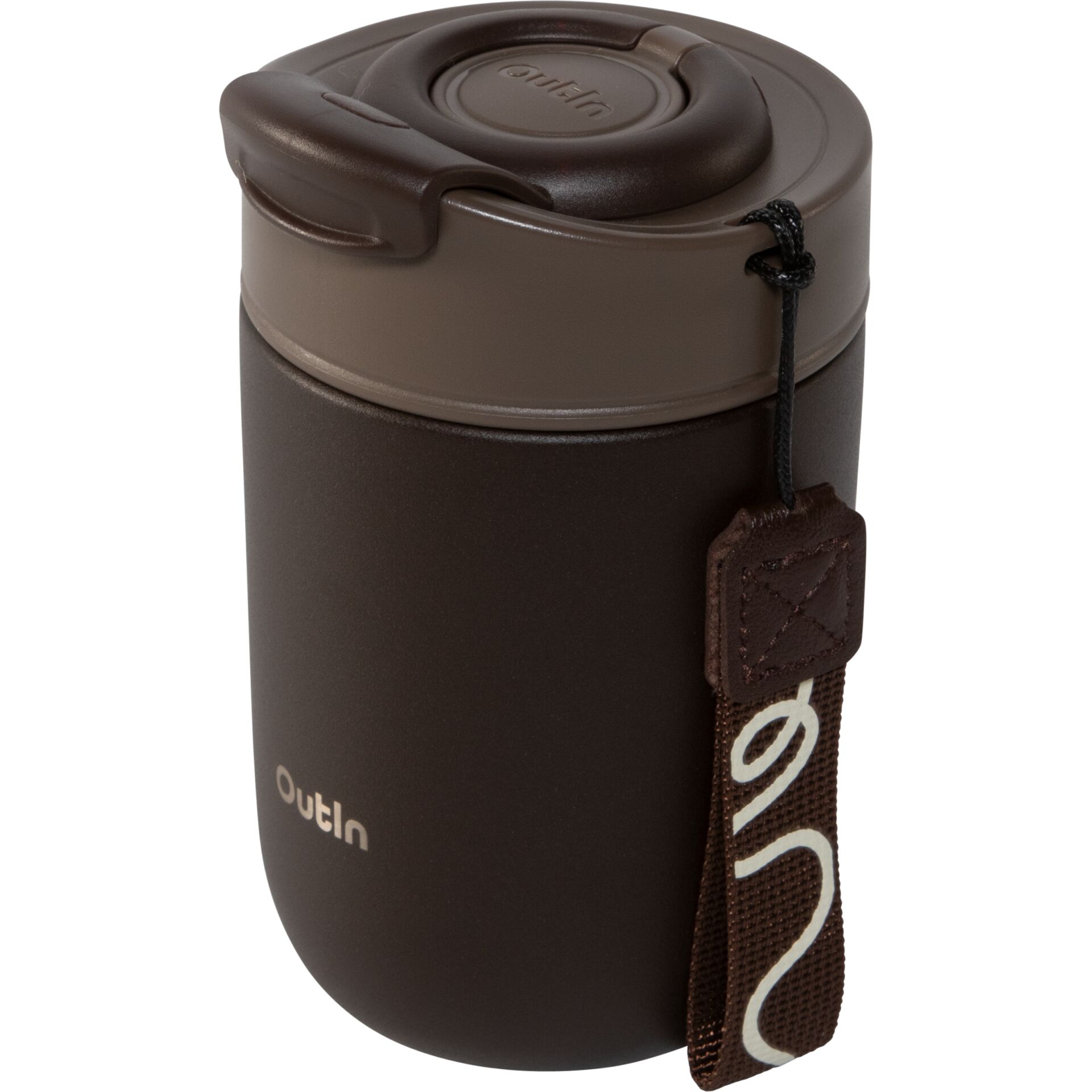 Thermos, Kaltgetränkebecher, Trinkbehälter, Isolierbecher, Langeckleine Tragriemen