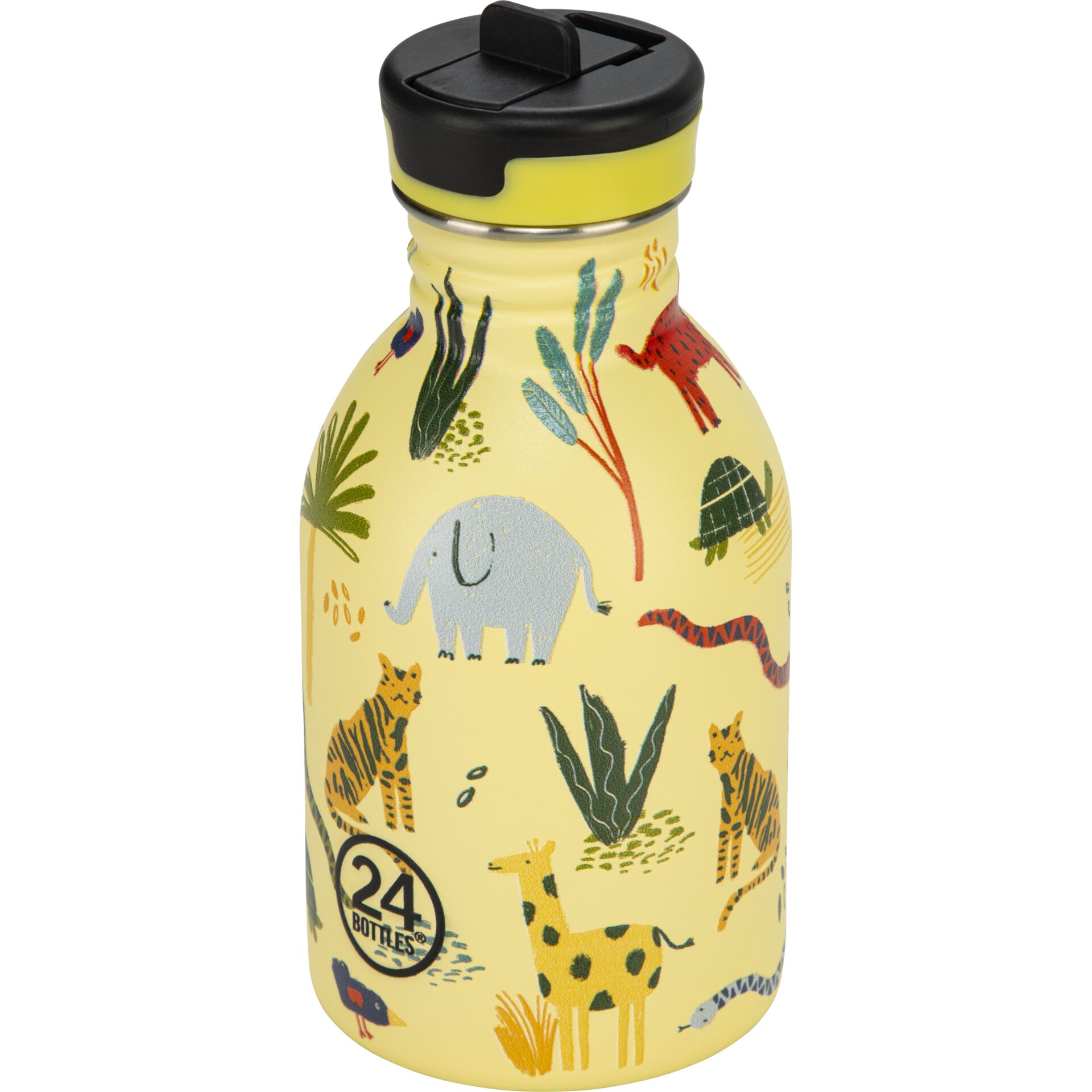 Wasserflasche, Kinderflasche, dinosaurier elefant giraffe, bunte muster, 24 flaschen