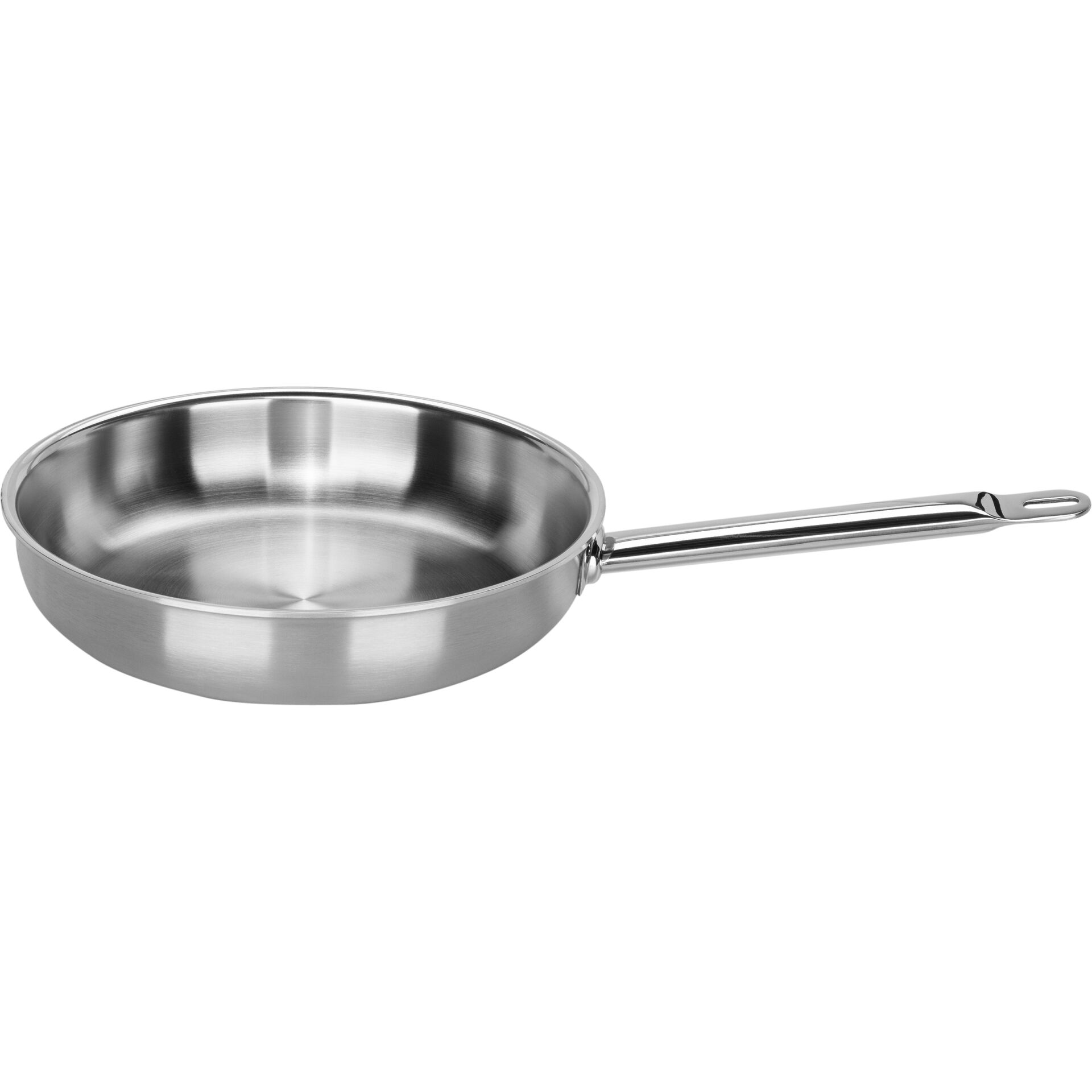 Pfanne, Stahlpfanne, Bratpfanne, Edelstahl, glänzend