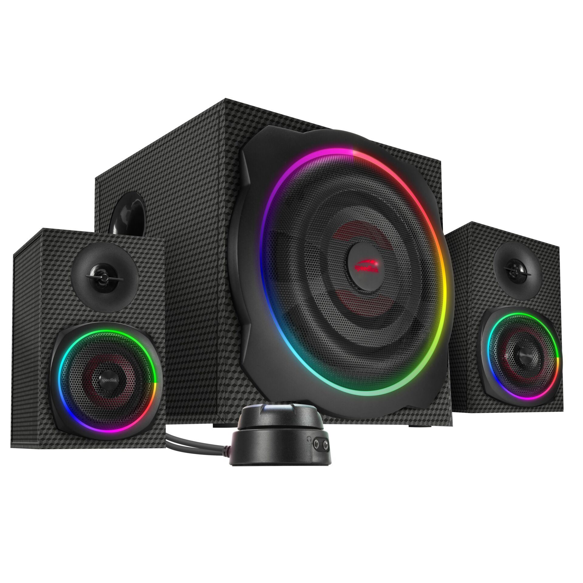 PC-Lautsprecher, Surround-Sound, RGB-Beleuchtung, Subwoofer, Desktop-Setup