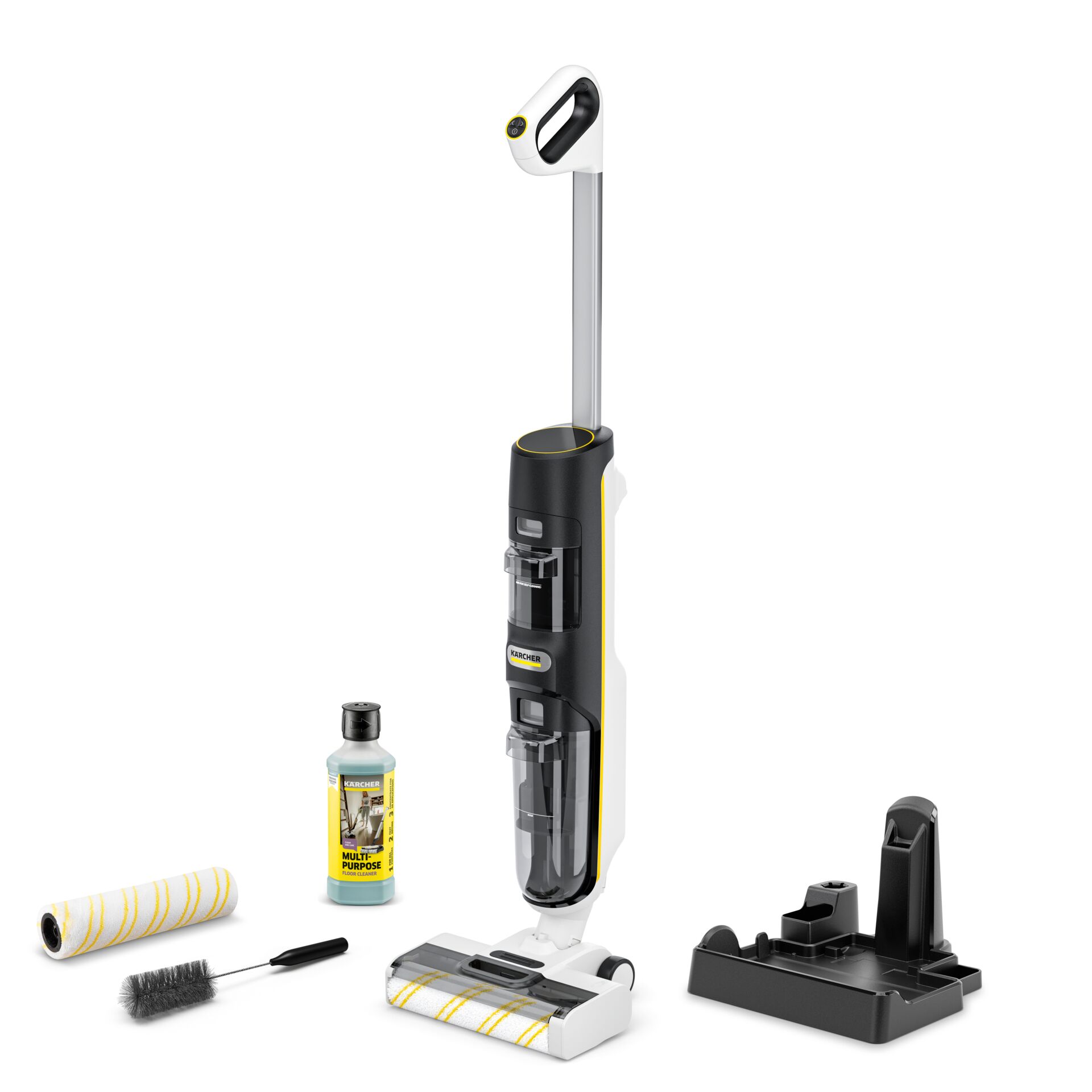 kabellose Staubsauger, Tragbarer Staubsauger, Bodenreiniger, gelbe Akzente, Zubehör-Set