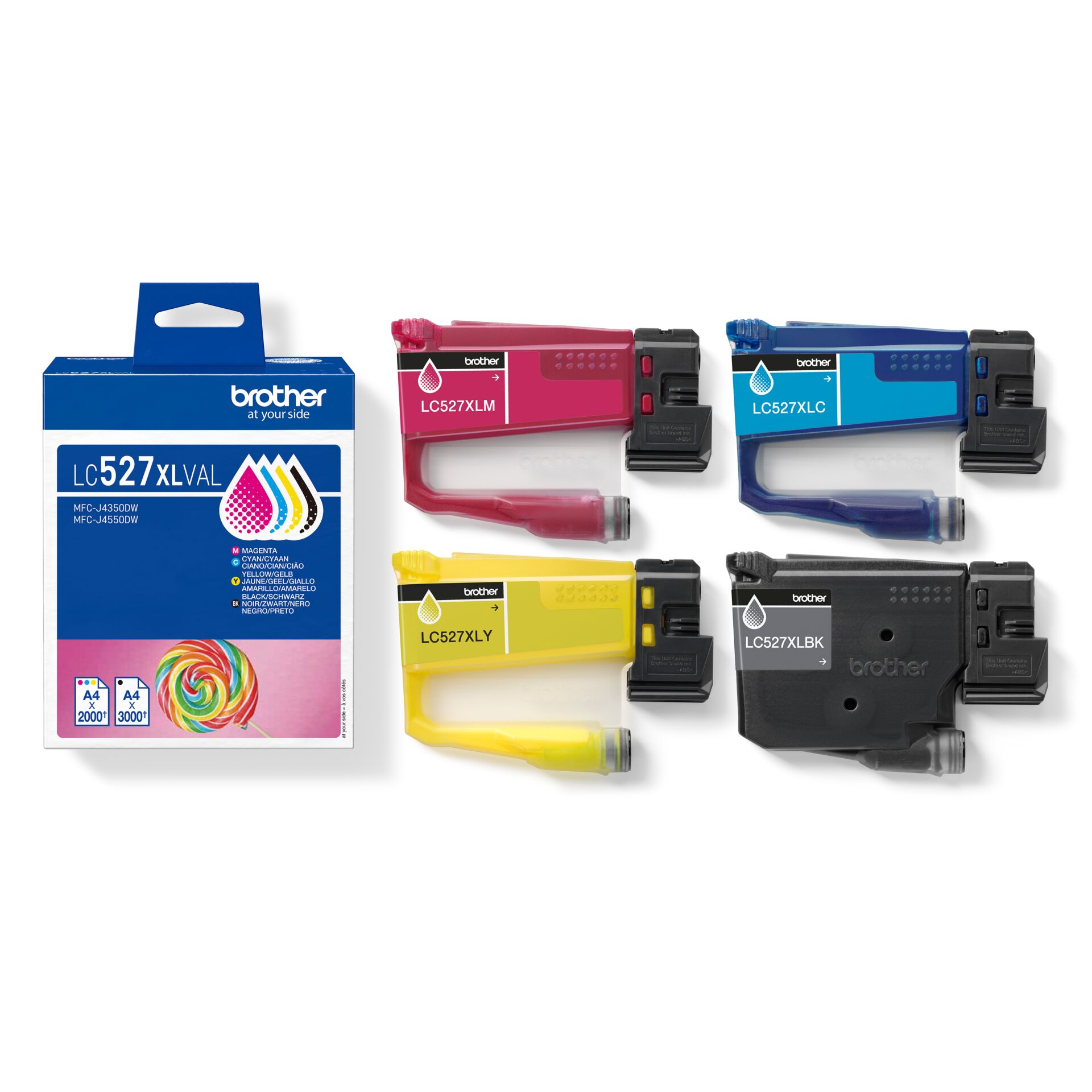 Tintenpatrone, CMYK, Druckertoner, LC527XLP, Brother LC527XLP