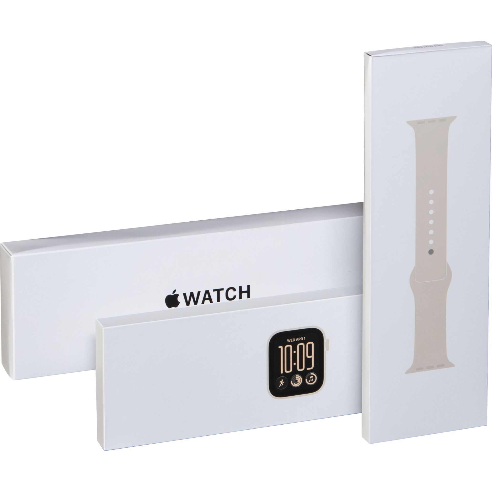 Apple-Watch, Uhrenarmband, Smartwatch, Silicone-Armband, weiß/creme