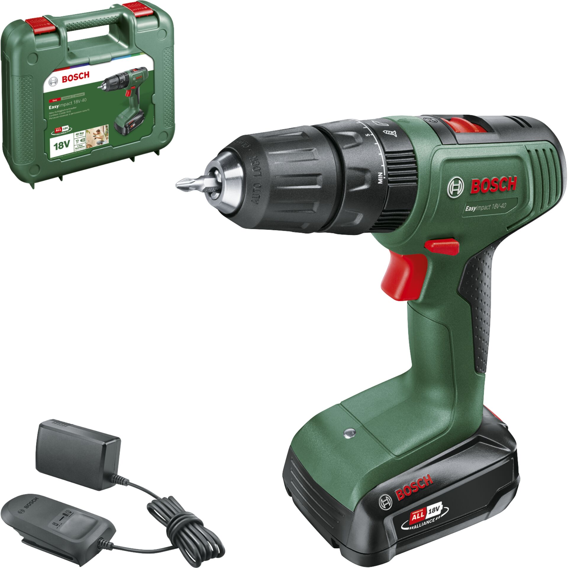 Akkuschrauber, Bohrmaschine, 18V, Kraftakku, Green Bosch