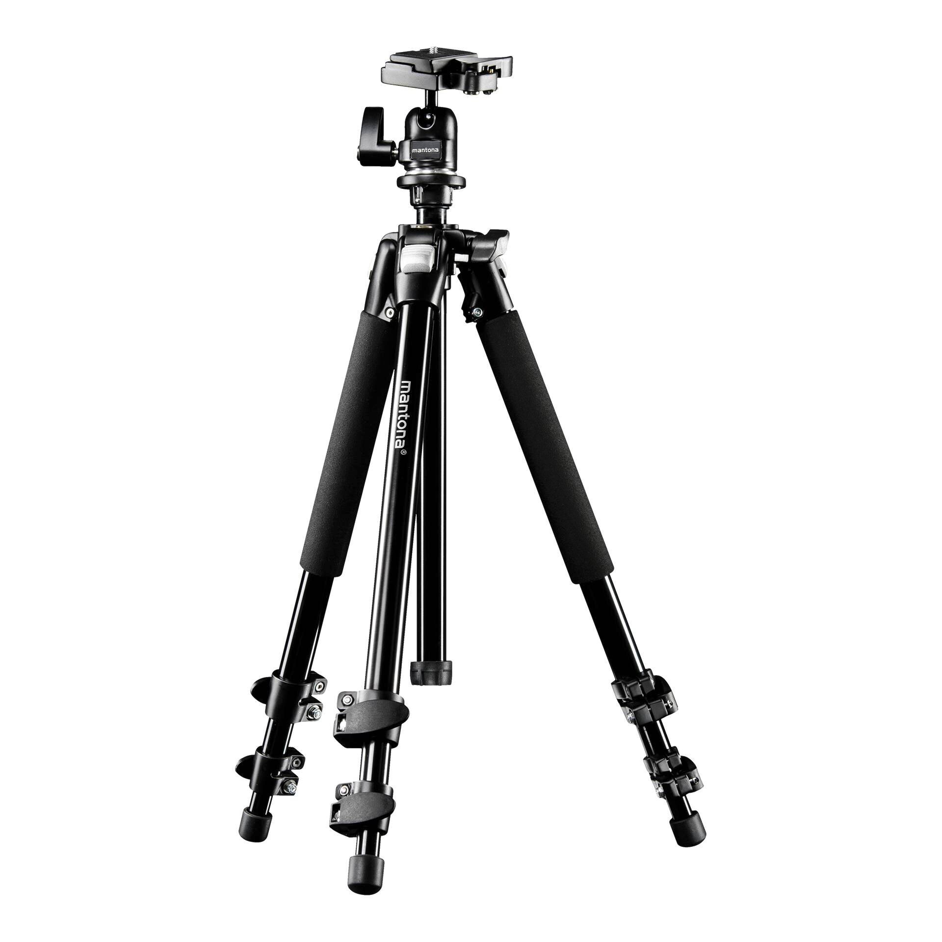 Stativ, Kamera-Stativ, Dreibein, Aluminium, Schwarz, Stativ, Dreibein, Fotostativ, Aluminium, Gepolsterte Griffe, Stativ, Dreibein, Kamera, Fotografie, Manfrotto