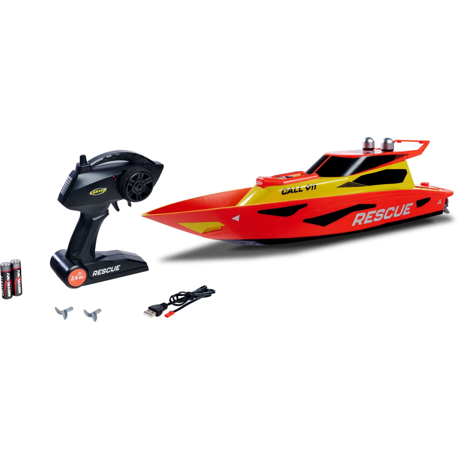 Rettungsboot, RC-Boote, Fernsteuerung, Batterien, USB-Ladegerät