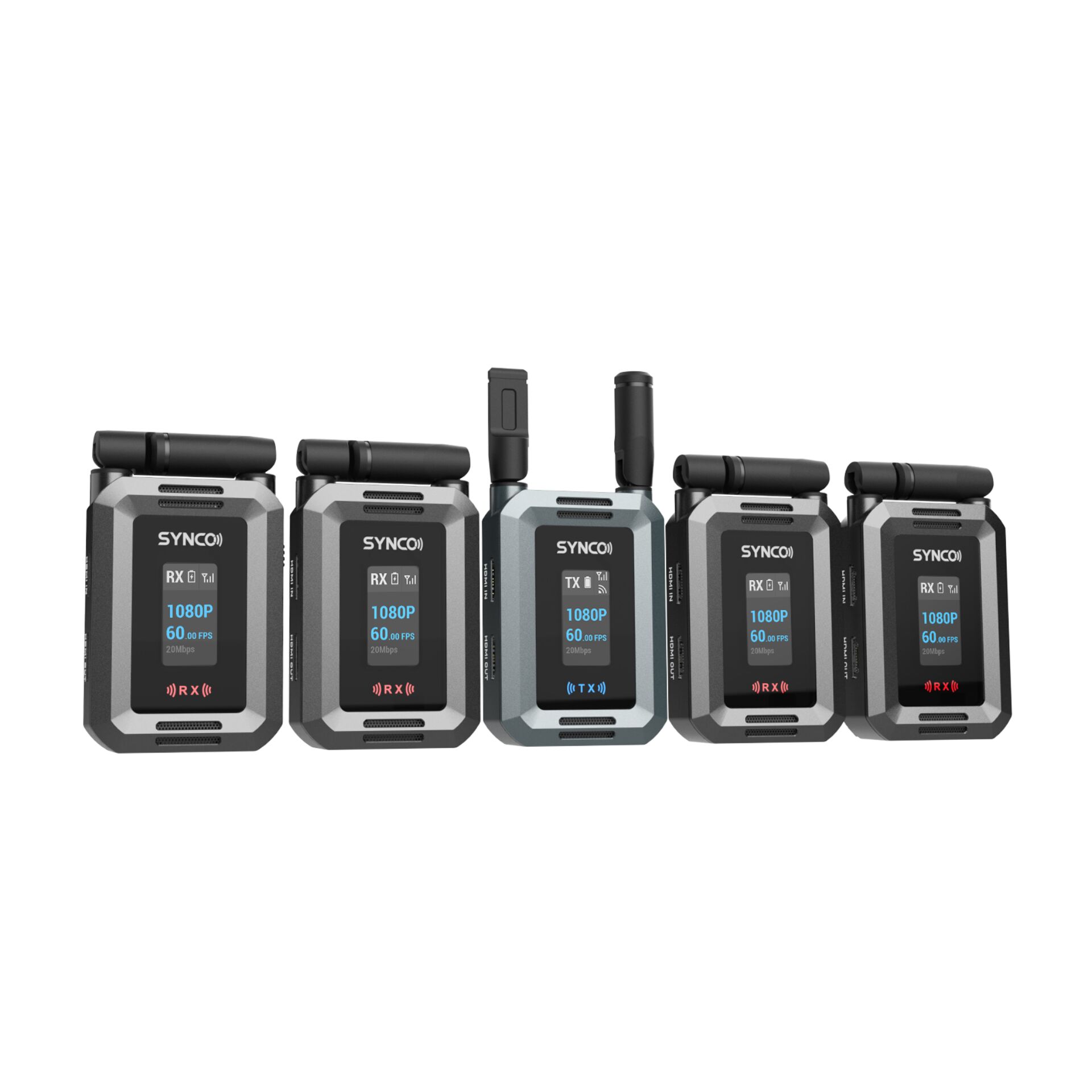 Action-DX, Body-Worn Cam, HD 1080P, Wireless Transmitter, Set of 5