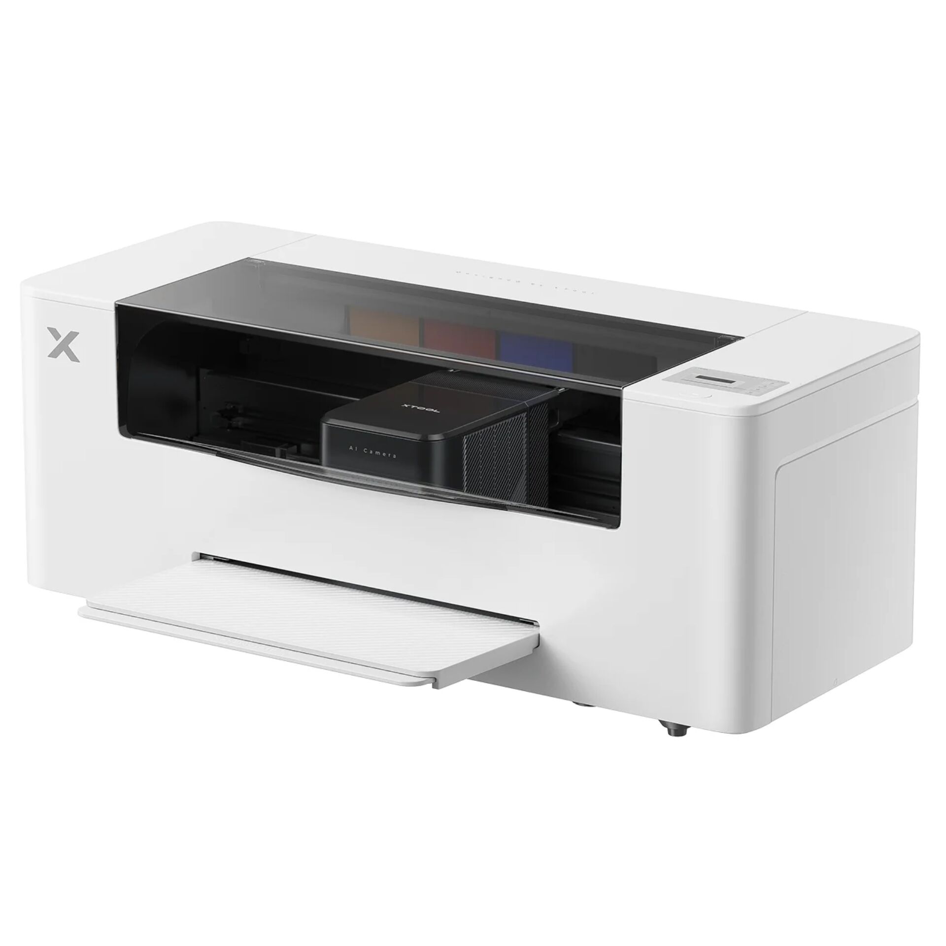 3D-Drucker, Plotter, weißer Drucker, Frontansicht, Filamentfach