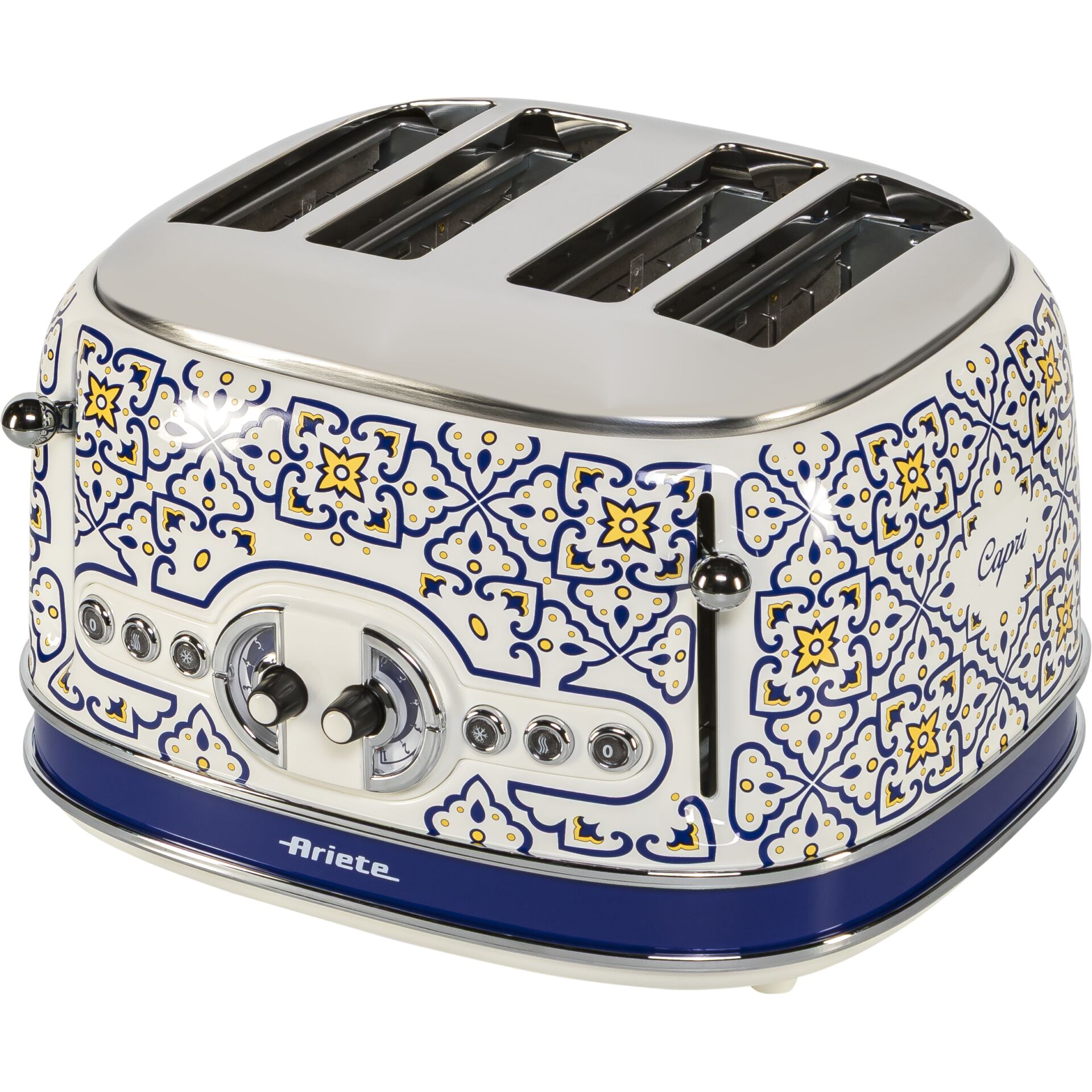 Toaster, 4-Slice, Ceramic, Patterned, Blue