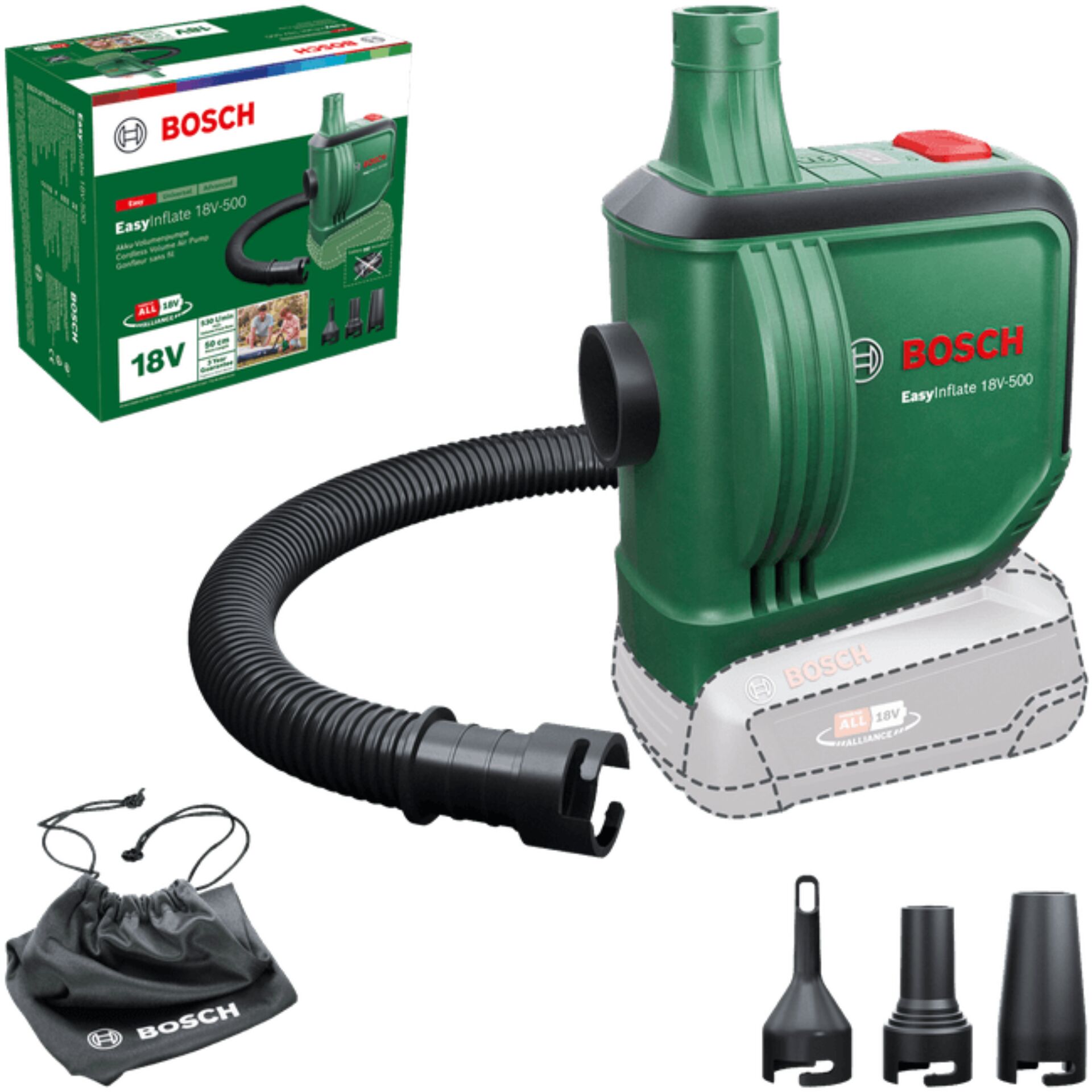 Schlauchanschluss, Akkusauger, 18V, Bosch, Aufblasgerät